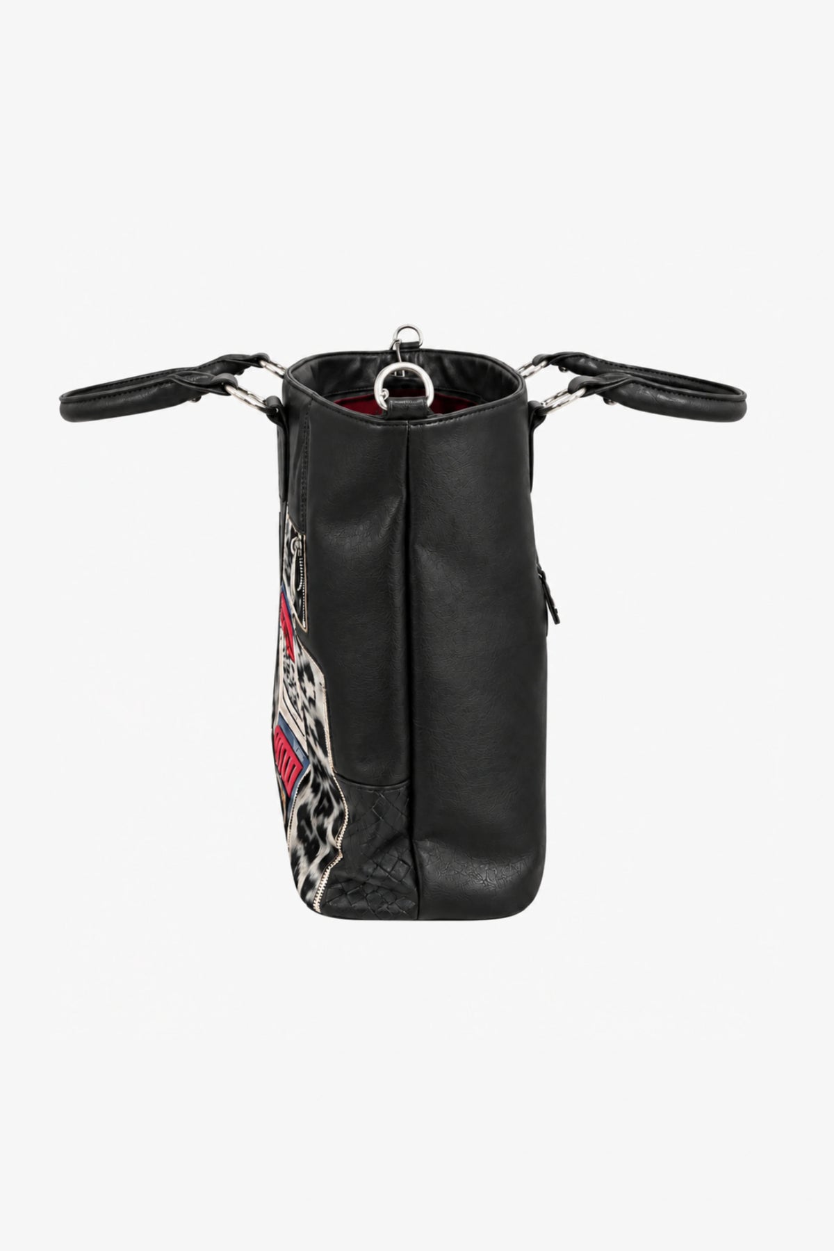 Black Quirky Patchwork Handbag-Global Republic