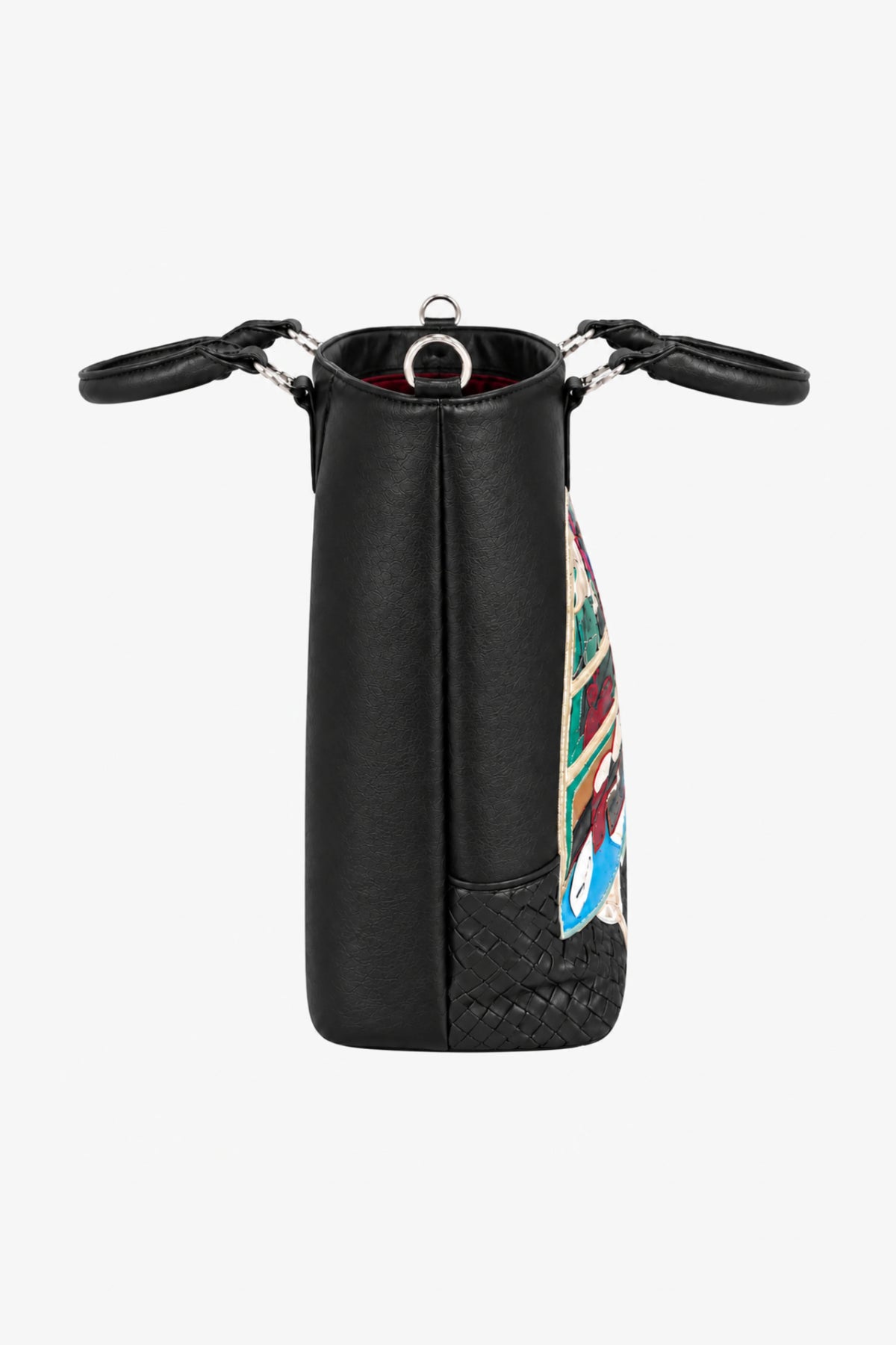 Black Quirky Patchwork Handbag-Global Republic