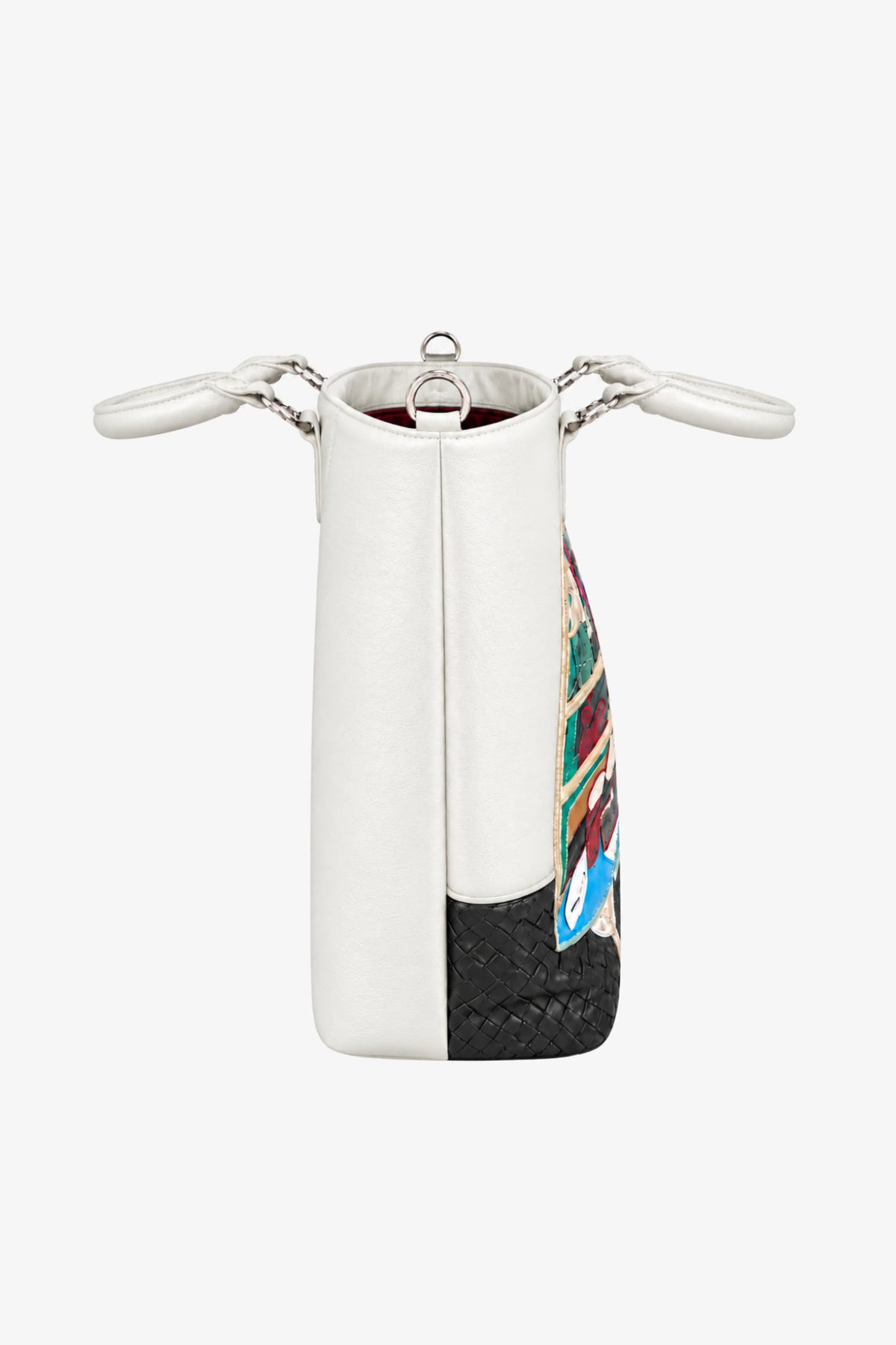 White Quirky Patchwork Handbag-Global Republic