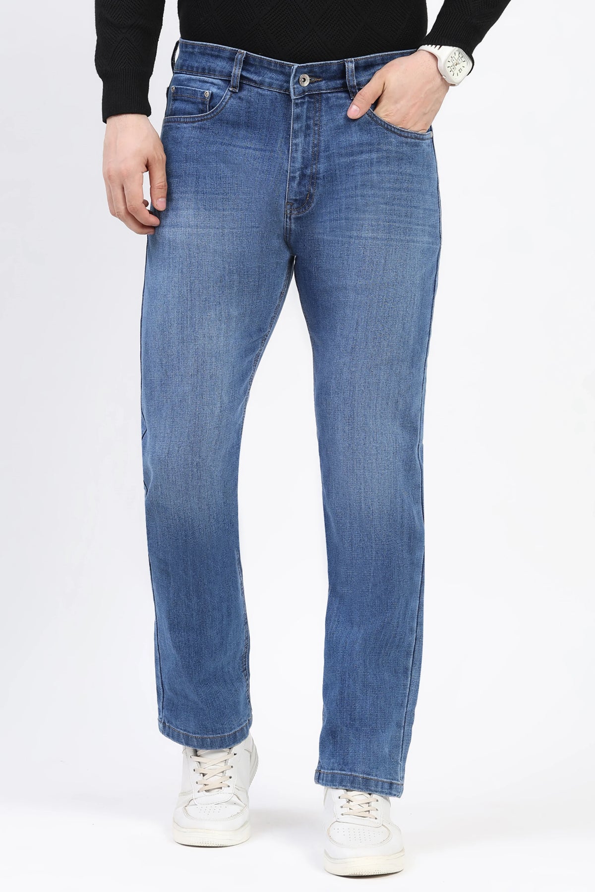 Blue Washed Cat-Scratch Jeans-Global Republic