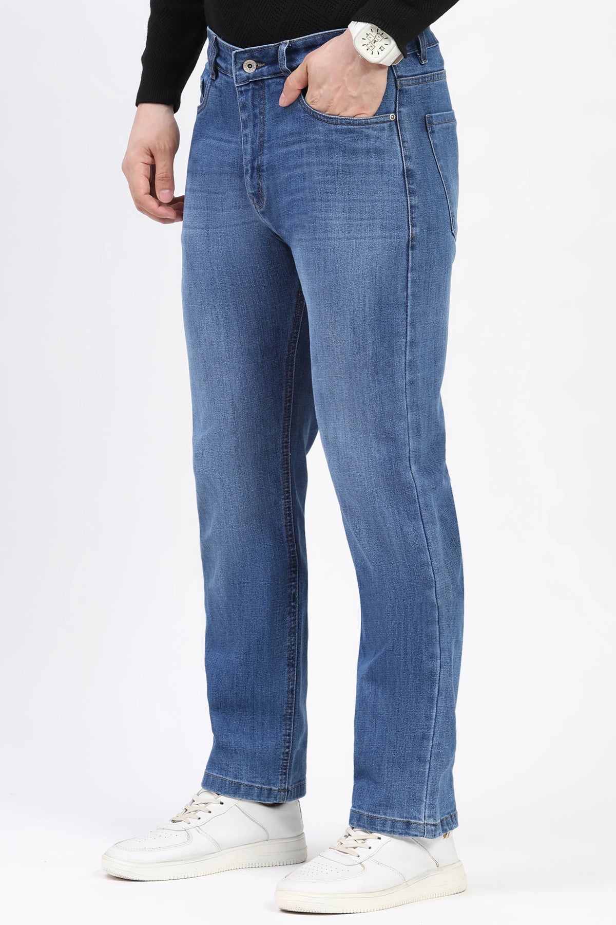 Blue Washed Cat-Scratch Jeans-Global Republic