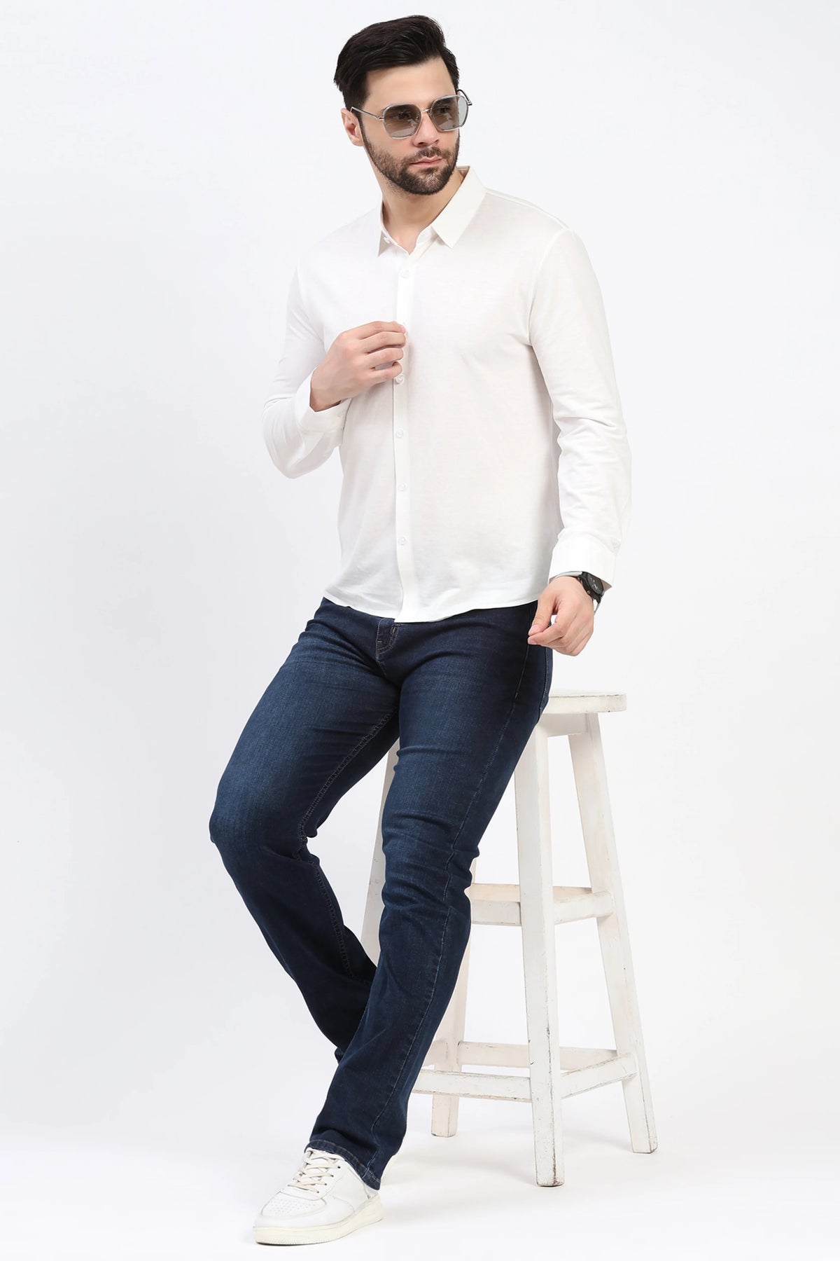 Dark Blue Straight-Fit Jeans