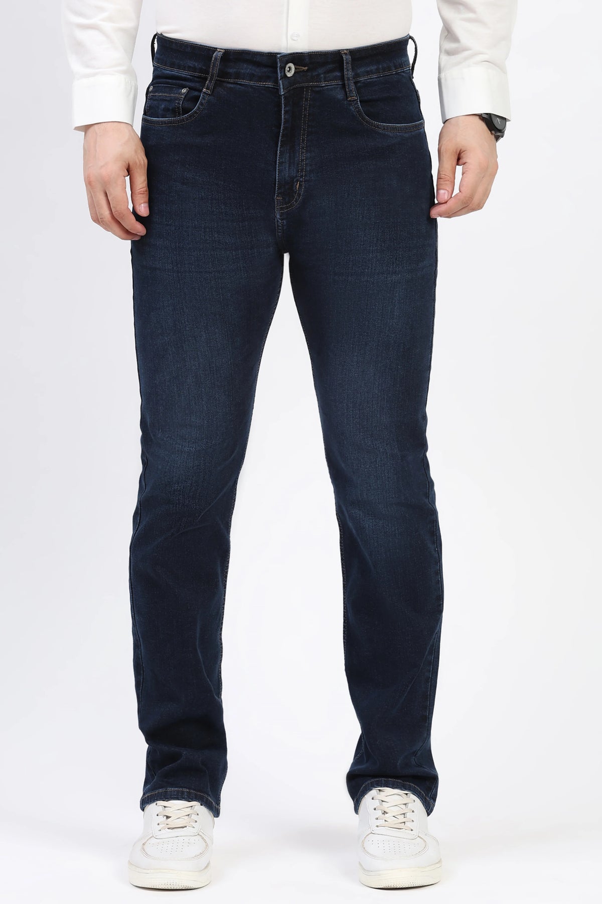Dark Blue Straight-Fit Jeans
