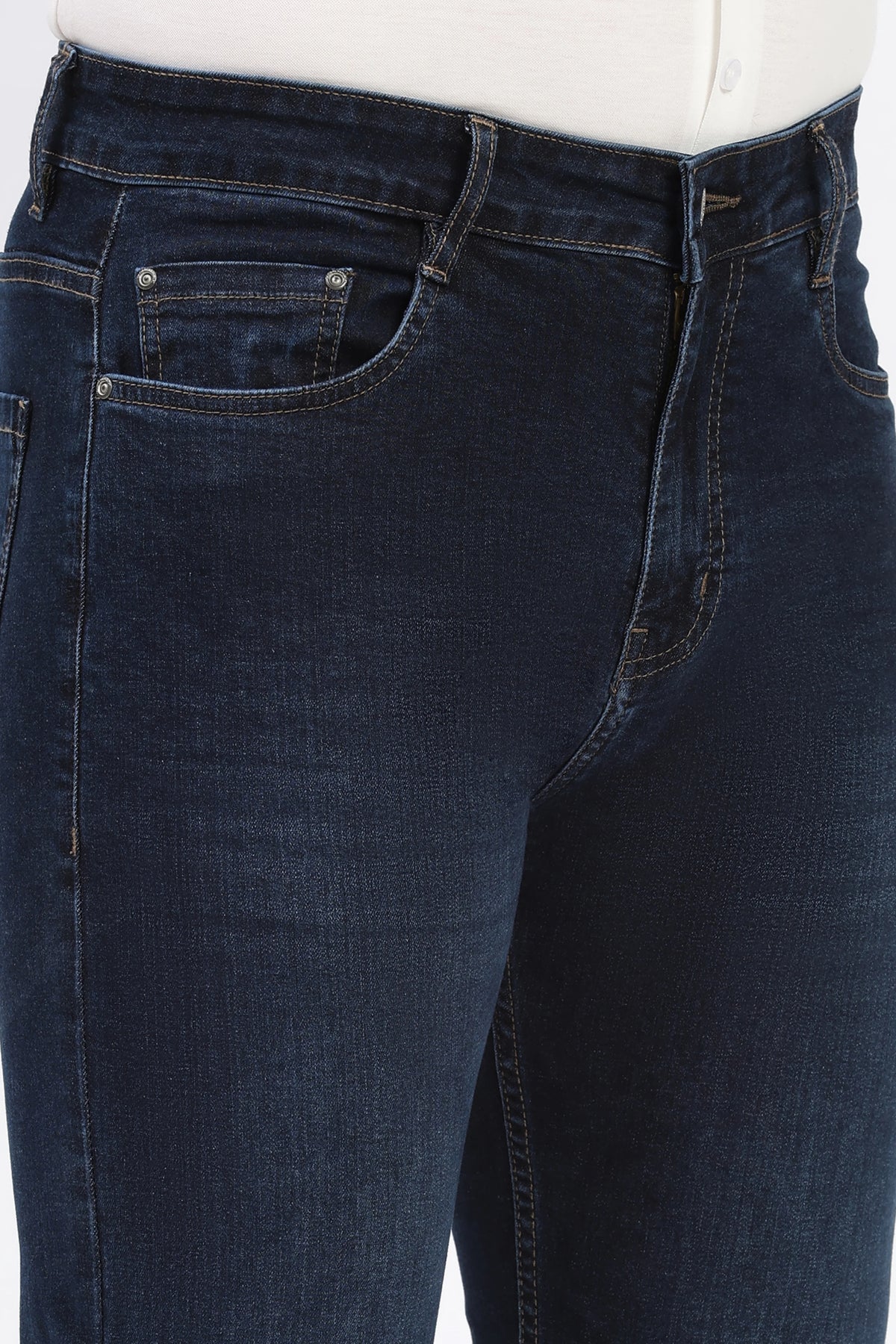 Dark Blue Straight-Fit Jeans