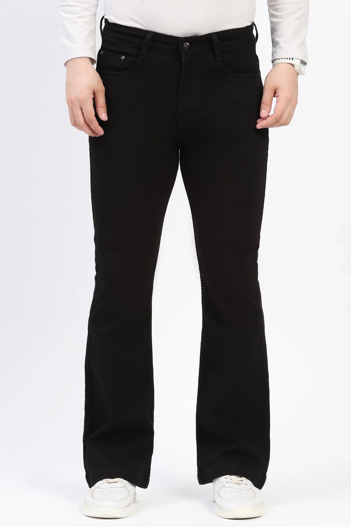 Black Straight-Fit Jeans-Global Republic