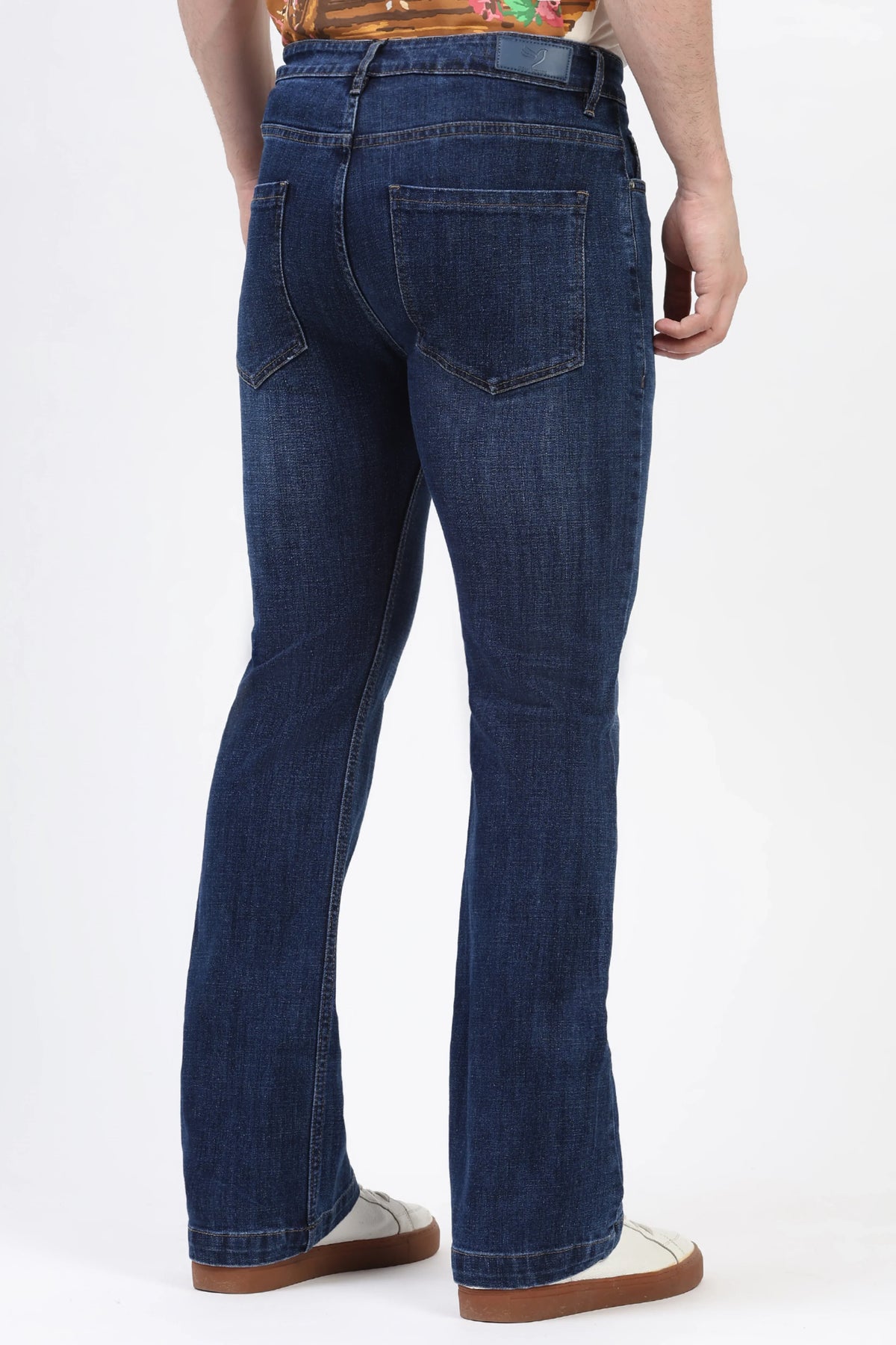 Blue Cat-Scratch Straight-Fit Jeans-Global Republic