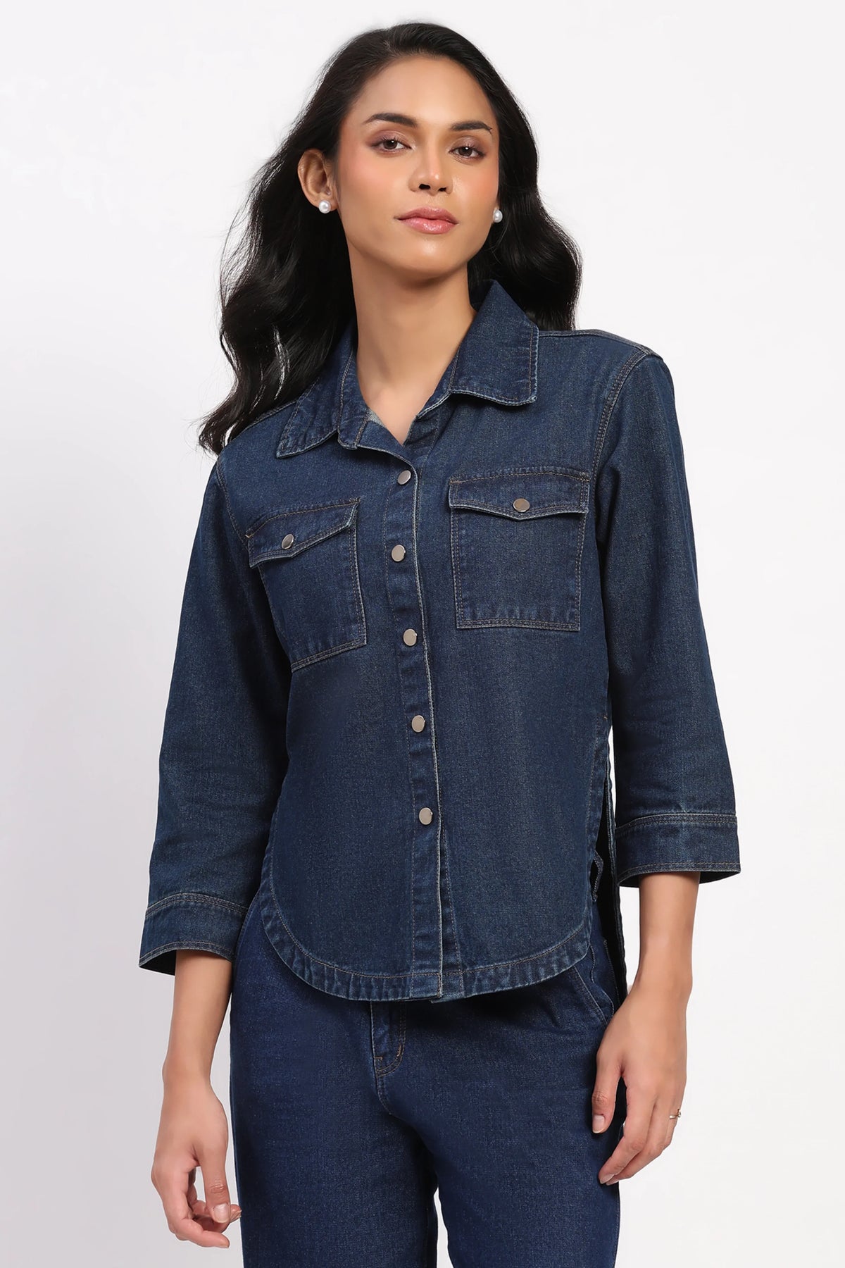 Modern Denim Shacket-Global Republic