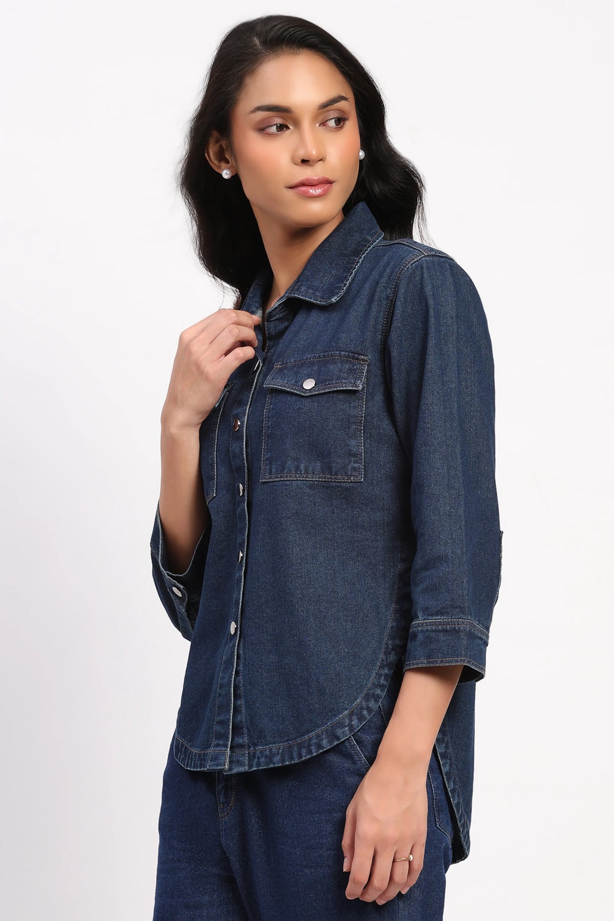 Modern Denim Shacket-Global Republic