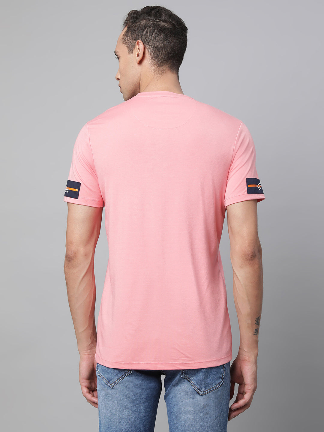 Pink Round Neck Printed T-Shirt - Global Republic