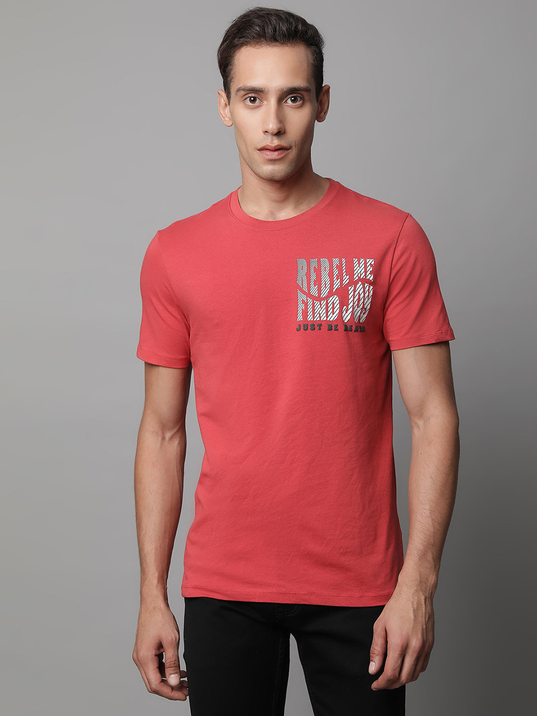 Brick Round Neck Printed T-Shirt - Global Republic
