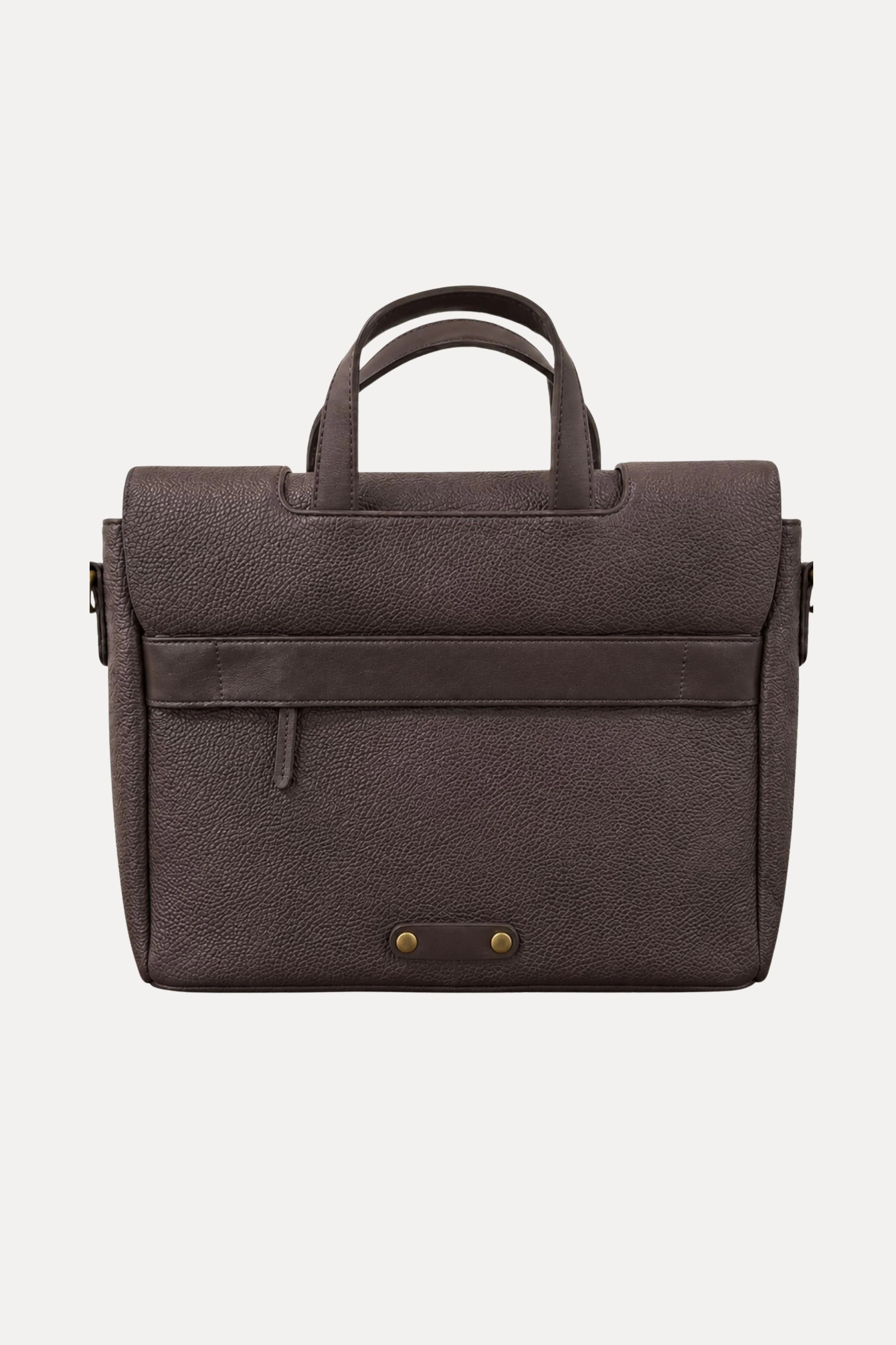 Coffee Leather Laptop Bag-Global Republic