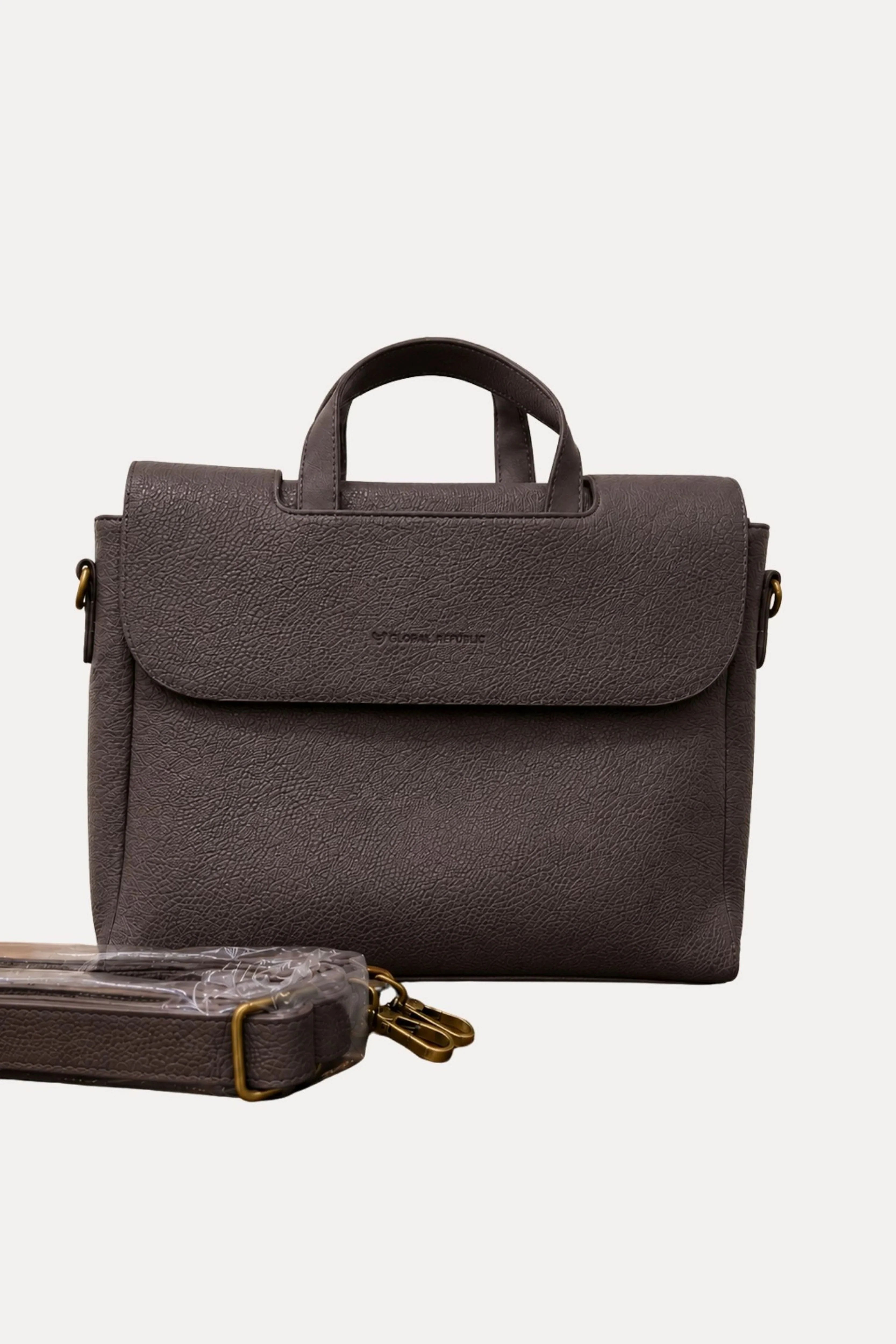 Coffee Leather Laptop Bag-Global Republic