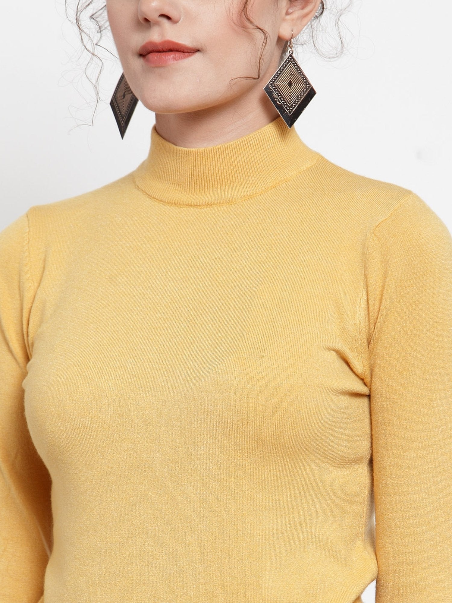Mustard Turtle Neck Full Sleeve Skivvy - Global Republic