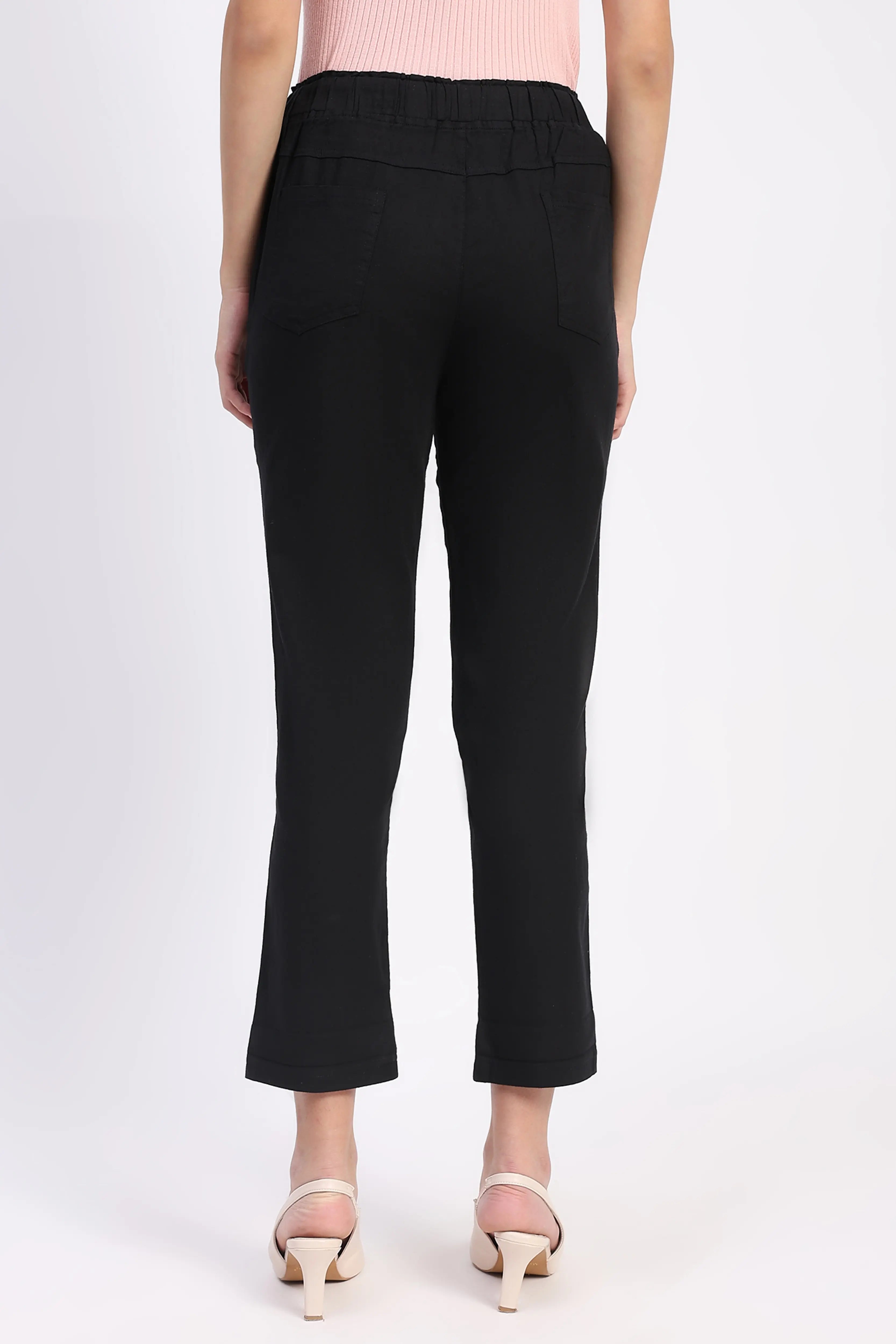 Regular Fit Black Lower With Pockets - Global Republic