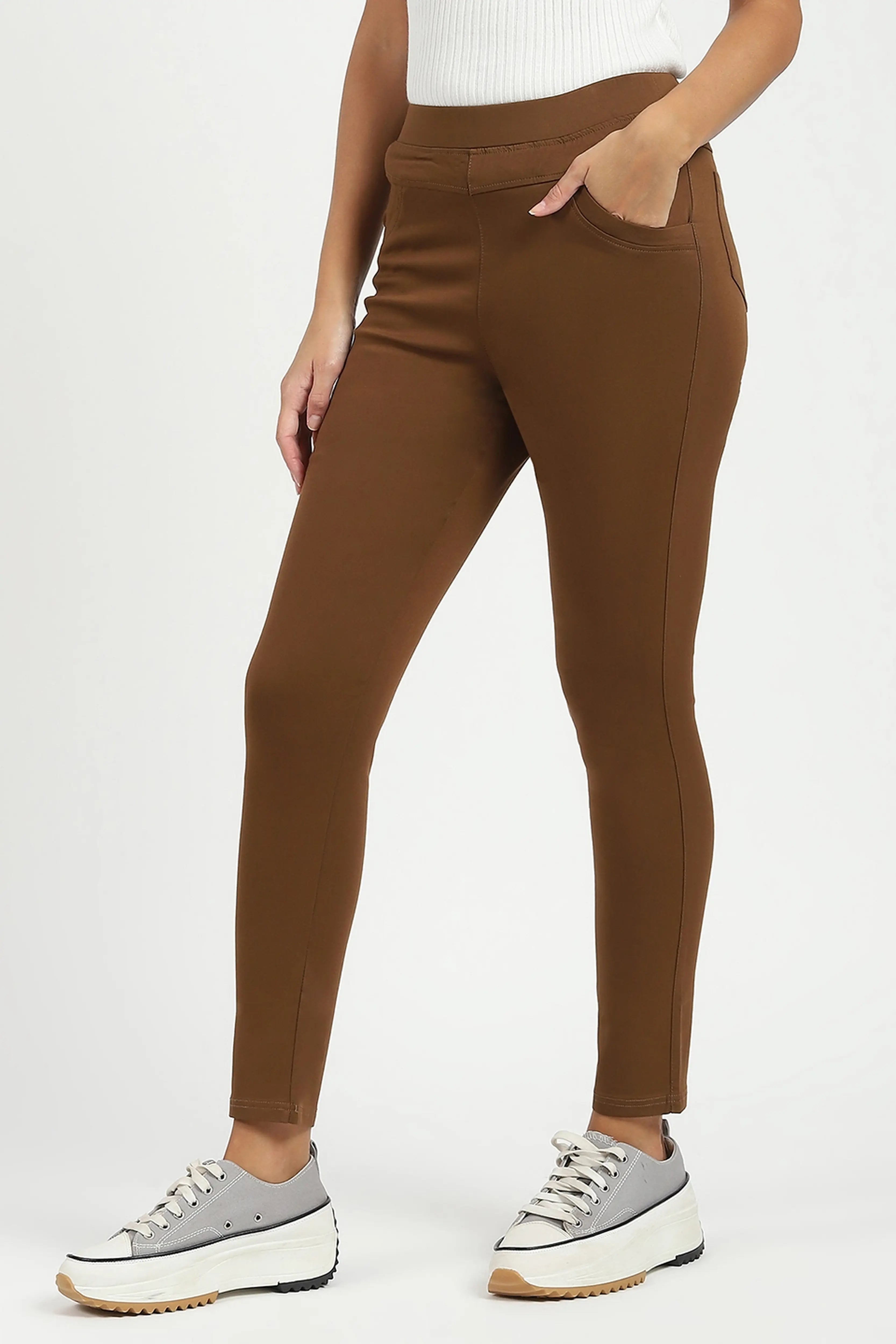 Brown Ultra Stretchable Jegging