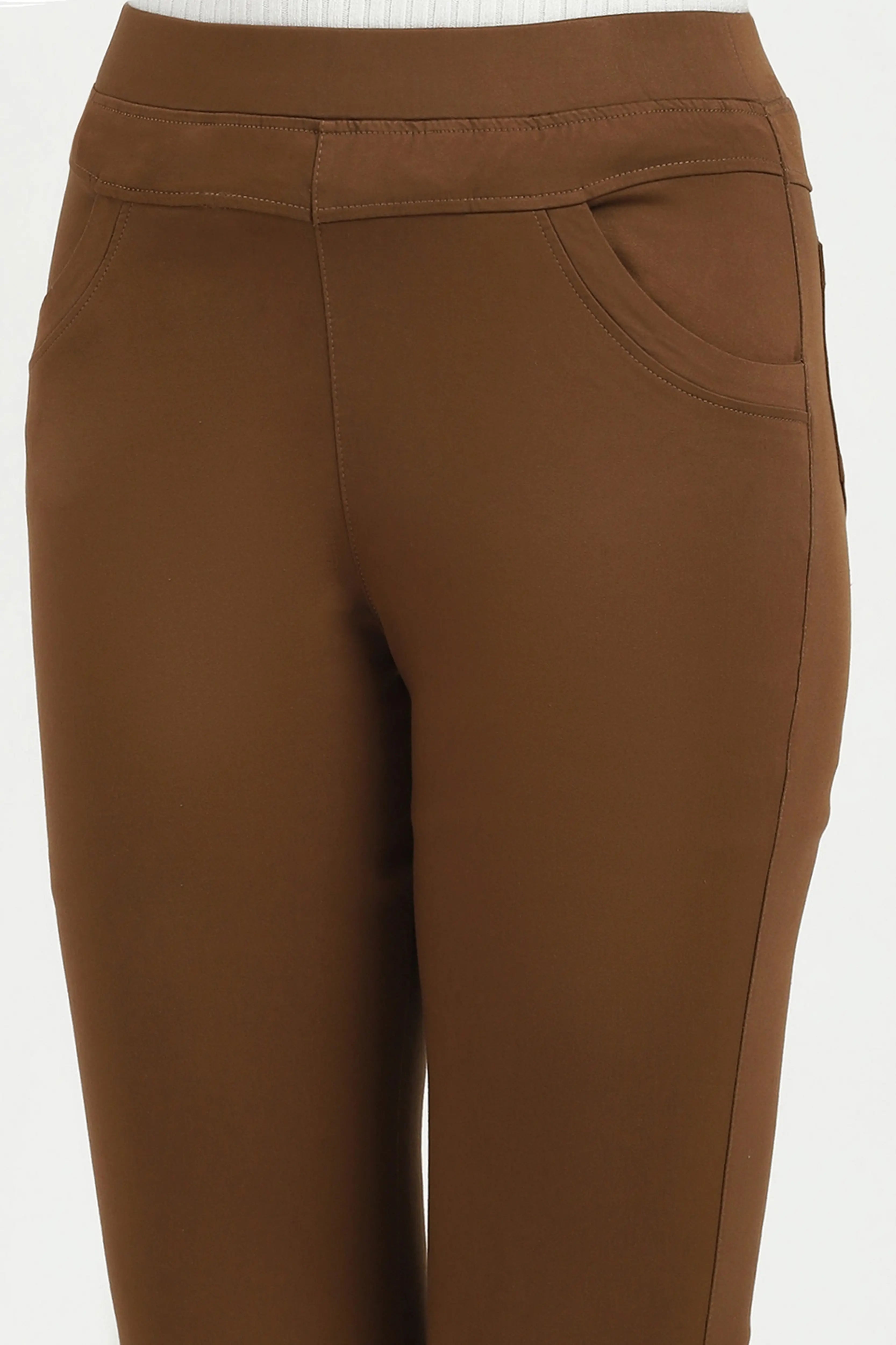 Brown Ultra Stretchable Jegging