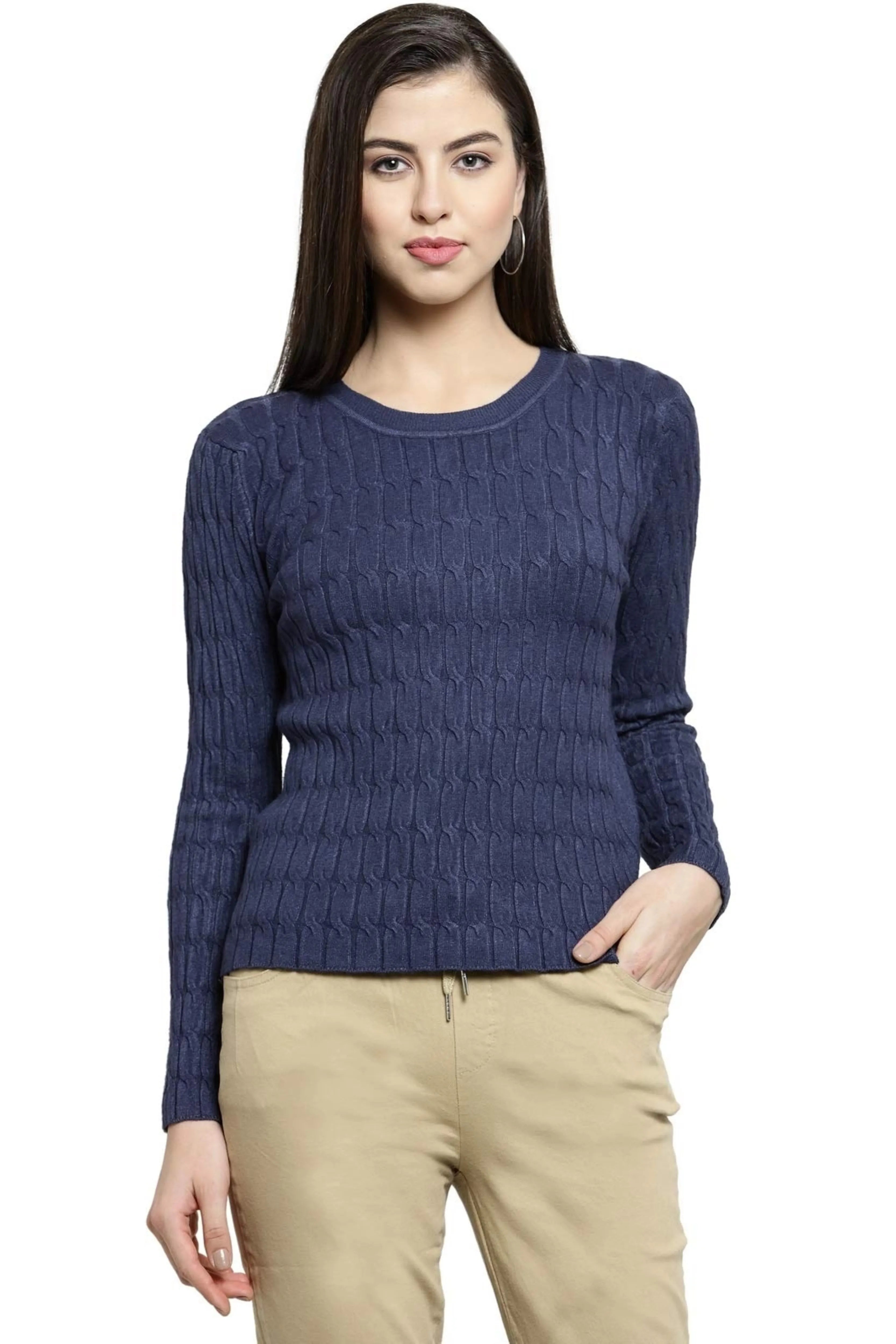 Blue Solid Nylon Blend Skivvy - Global Republic