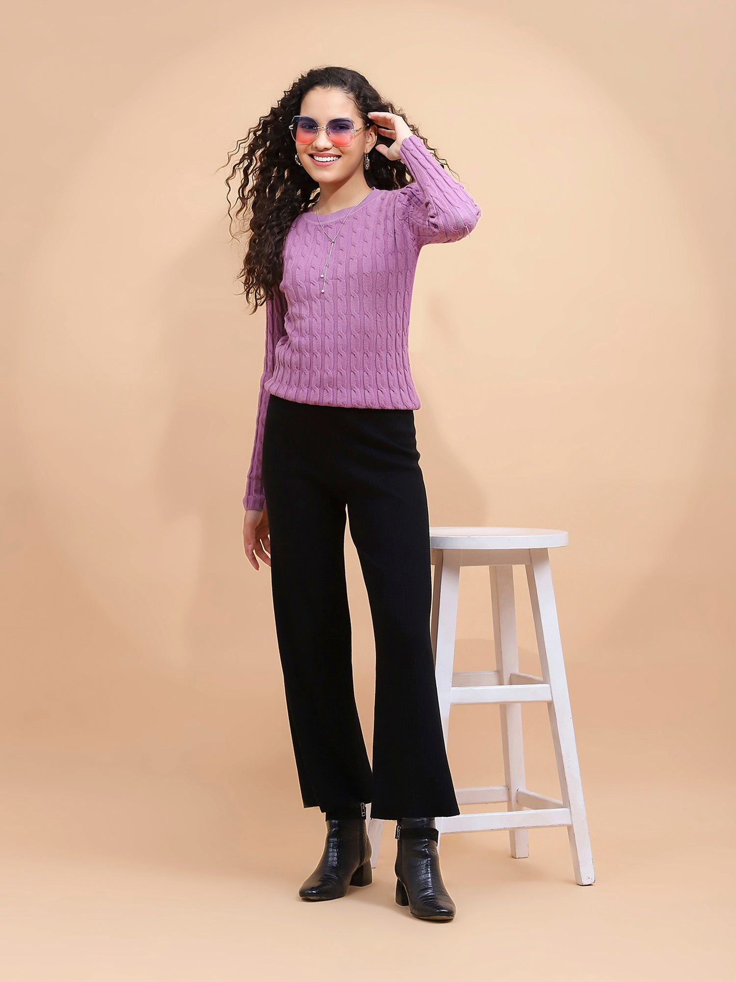 Purple Crew Neck Slim Fit Skivvy - Global Republic