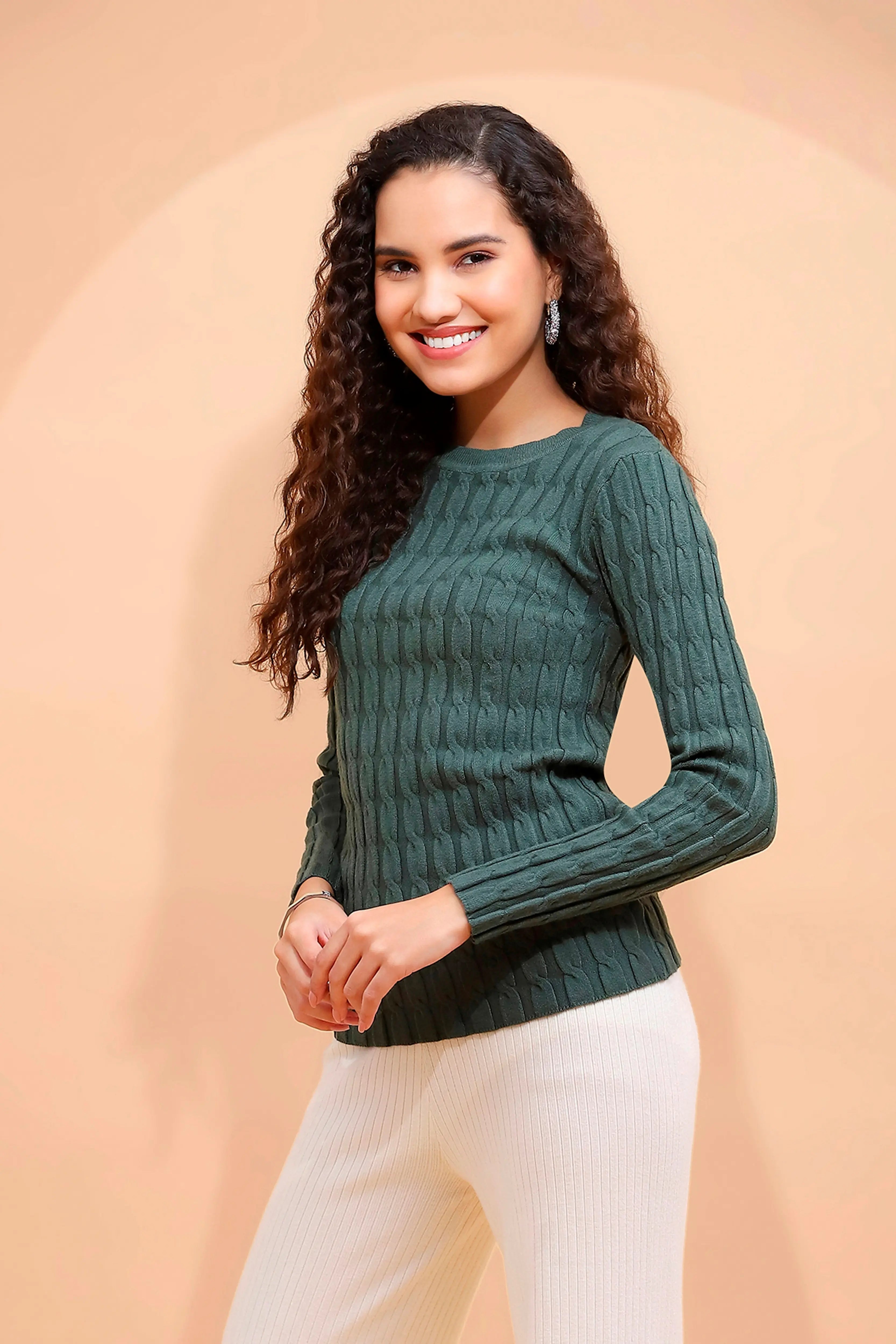 Green Crew Neck Slim Fit Skivvy - Global Republic