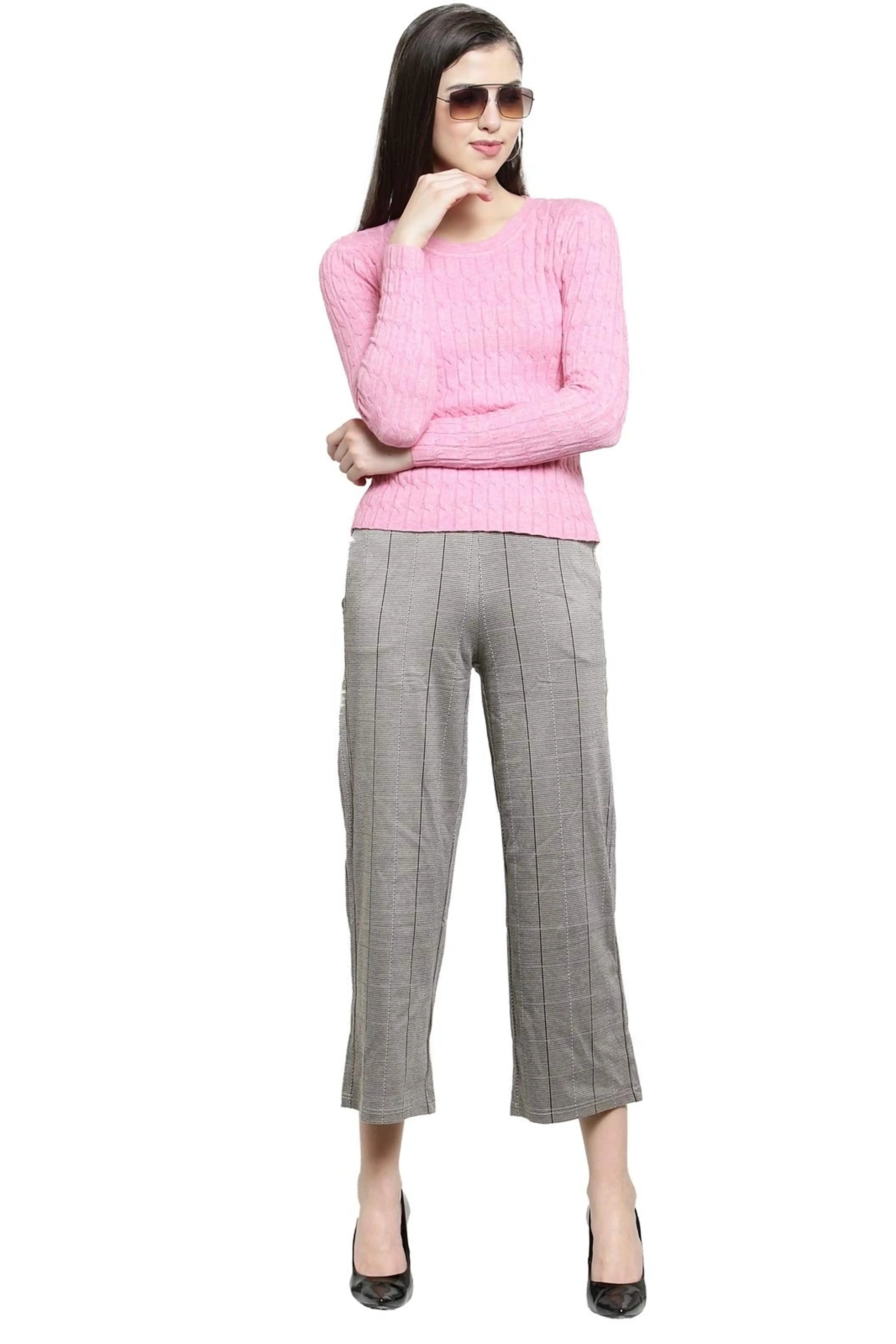 Solid Pink Round Neck Snug Fit Skivvy - Global Republic