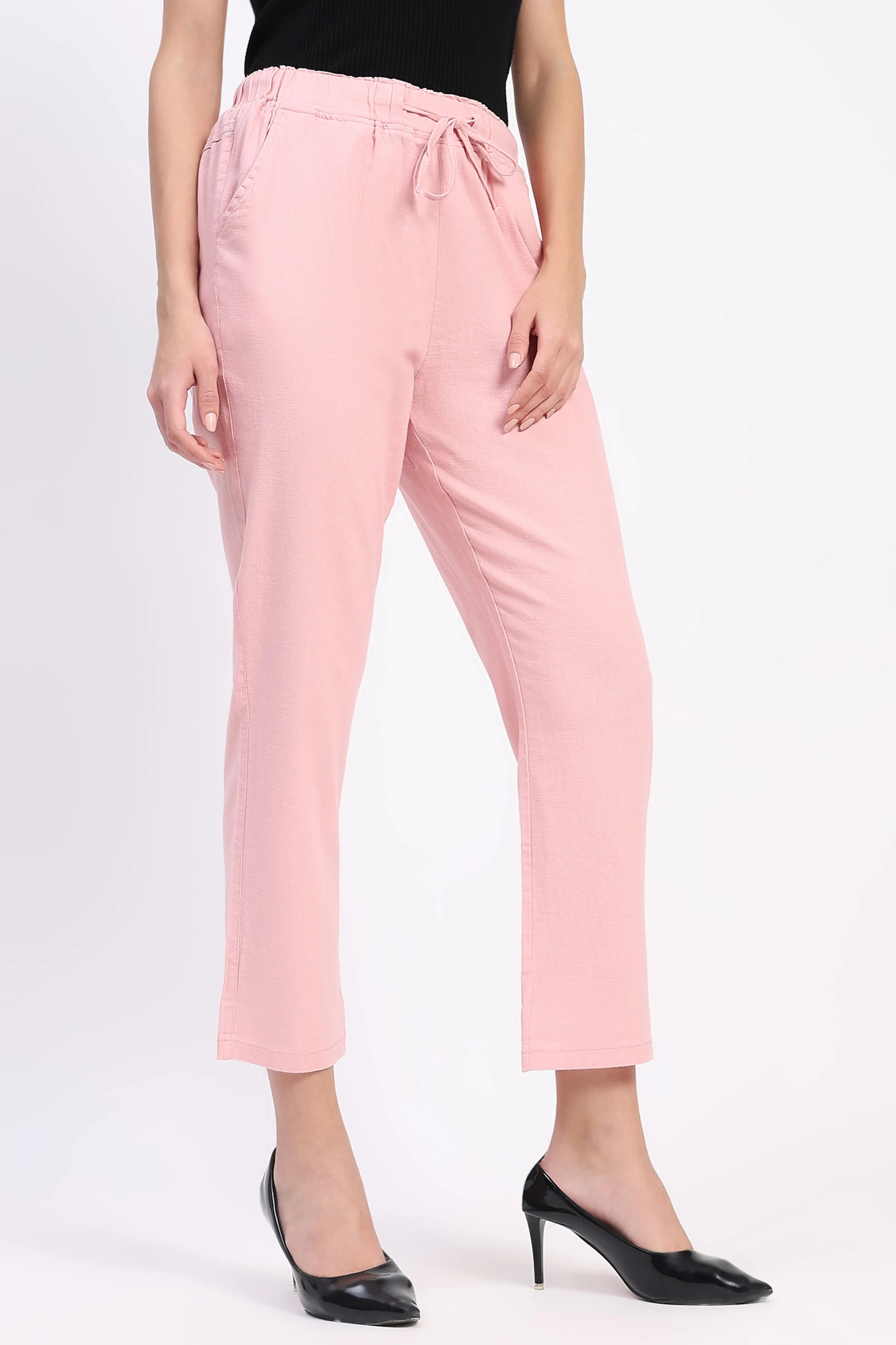 Pink Cotton Ankle Length Lower - Global Republic