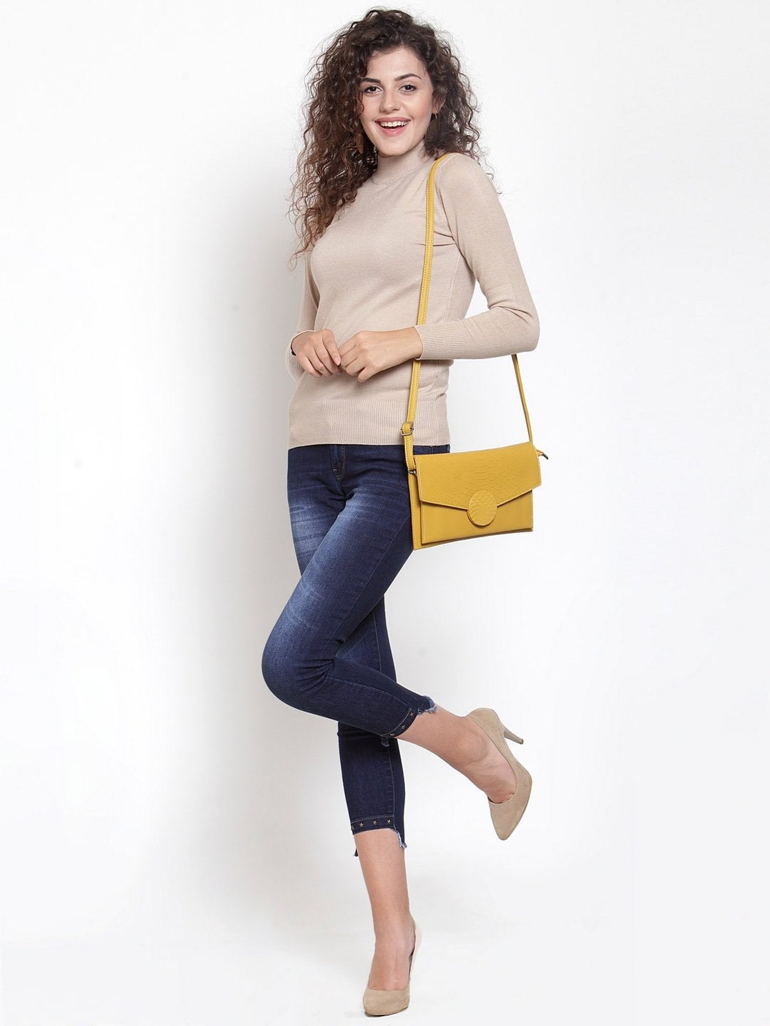 Beige Cotton Blend Slim Fit Skivvy - Global Republic