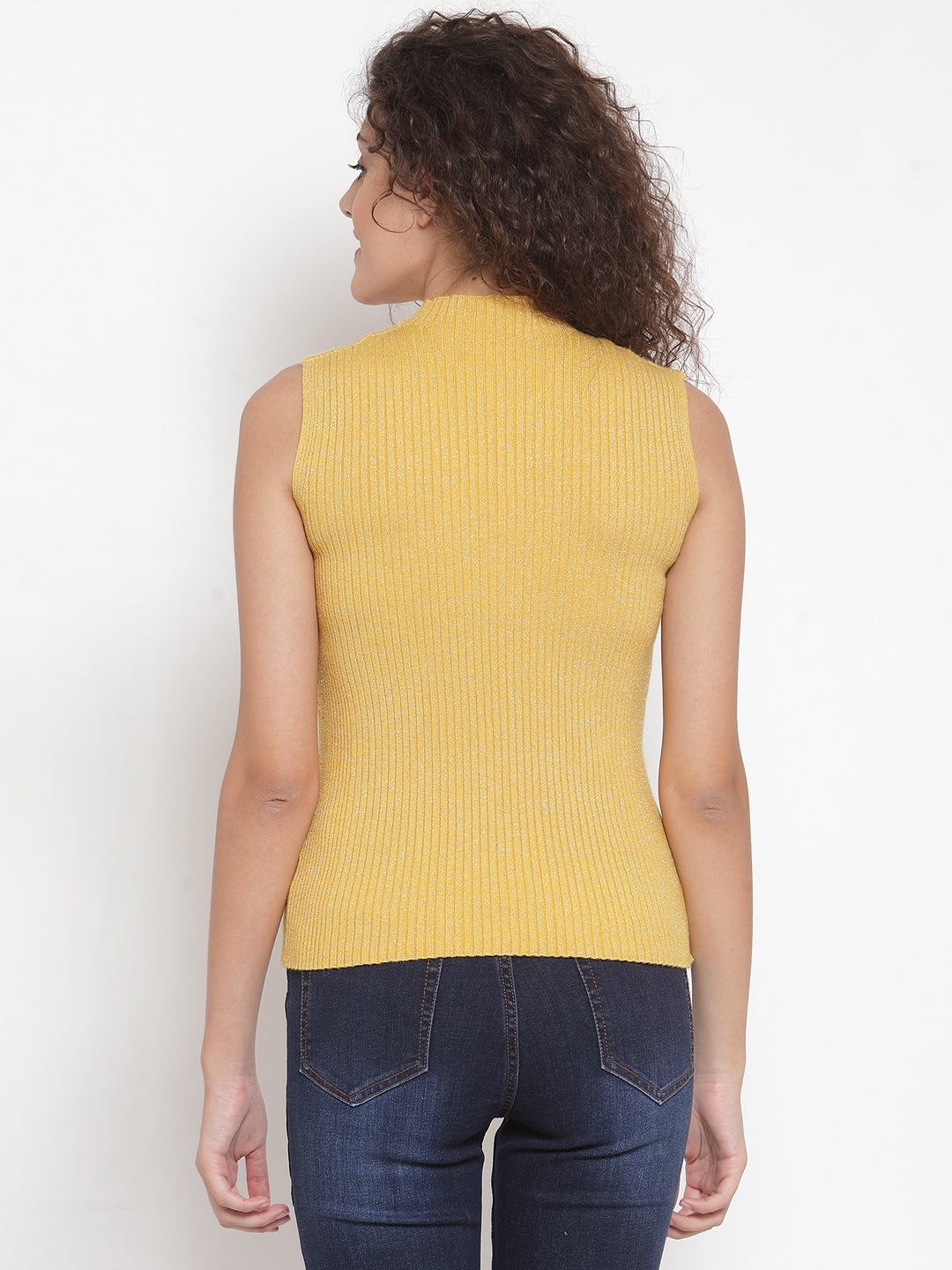 Mustard Sleeveless Knit Skivvy Top - Global Republic