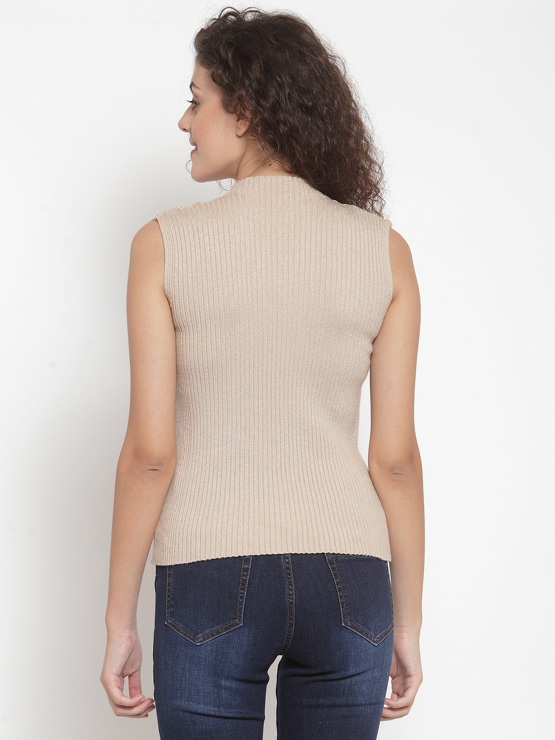 Beige & Silver Stretchable Skivvy - Global Republic