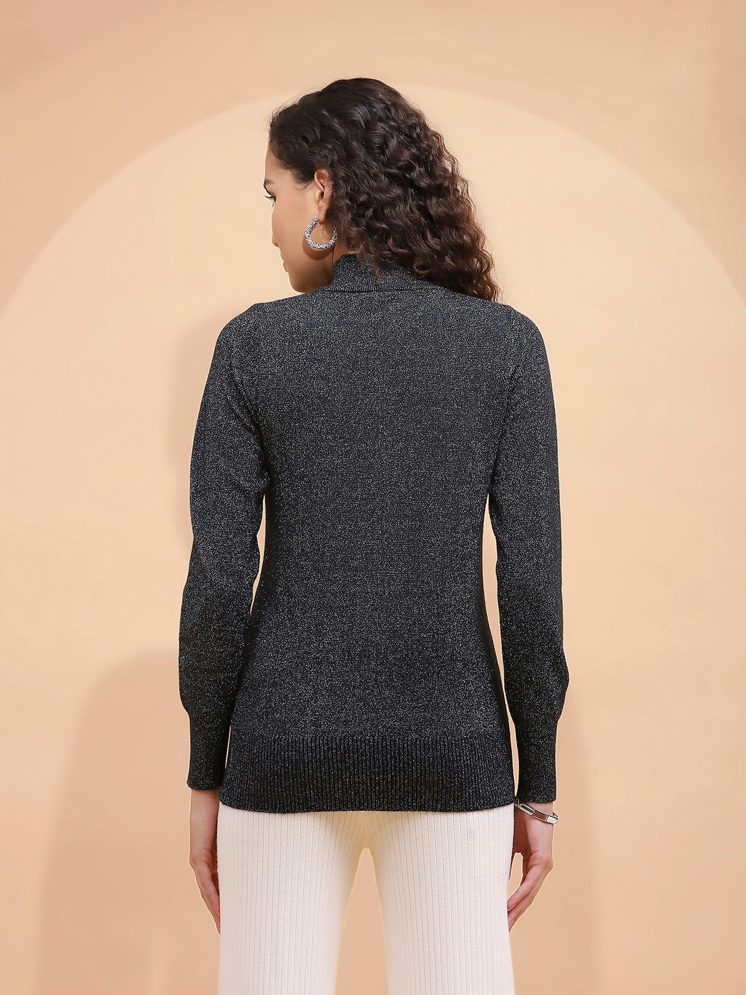 Black Turtle Neck Skivvy Top - Global Republic