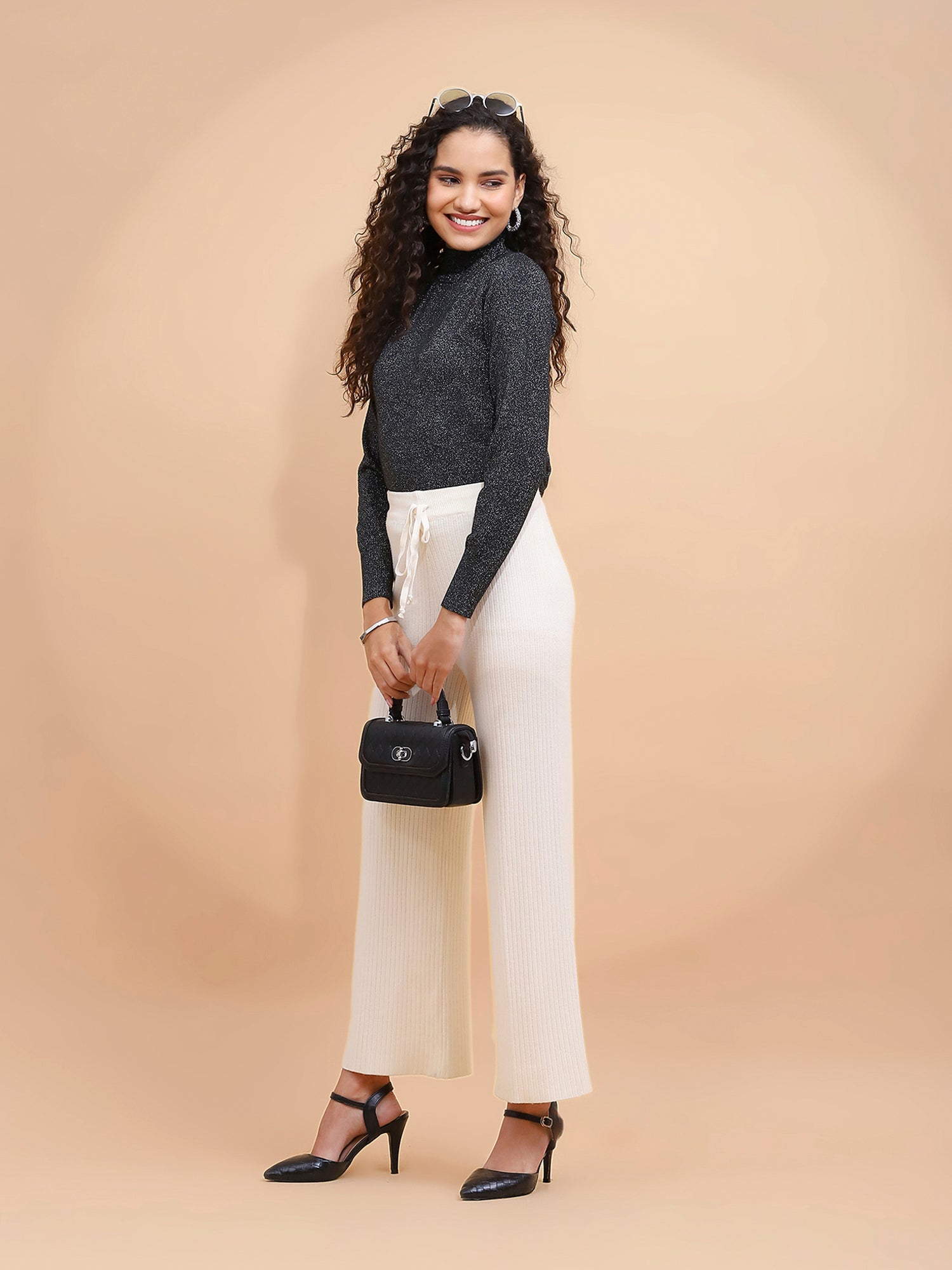 Black Turtle Neck Skivvy Top - Global Republic