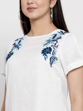 Women Embroidered Straight top
