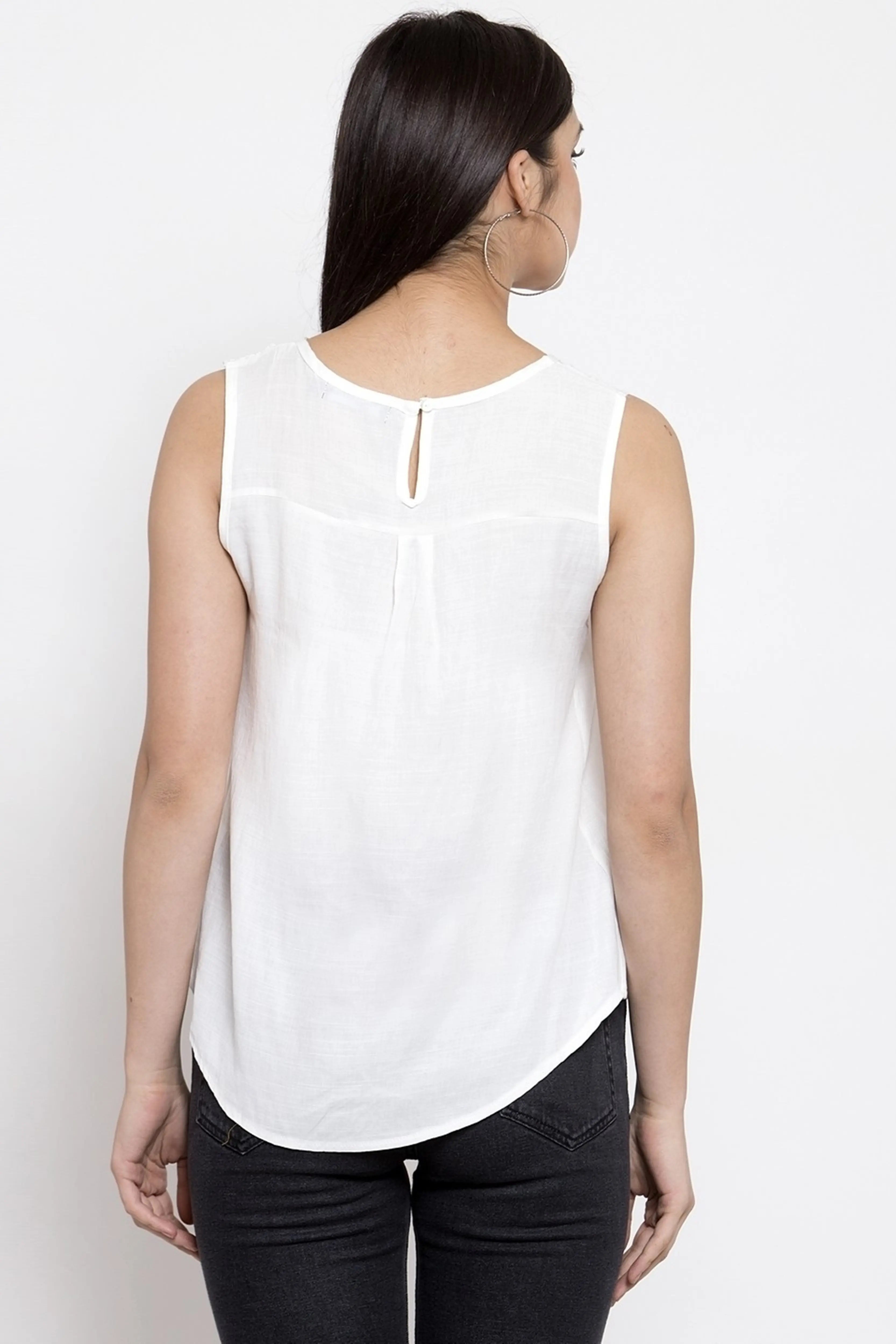 White Embroidered Top - Global Republic