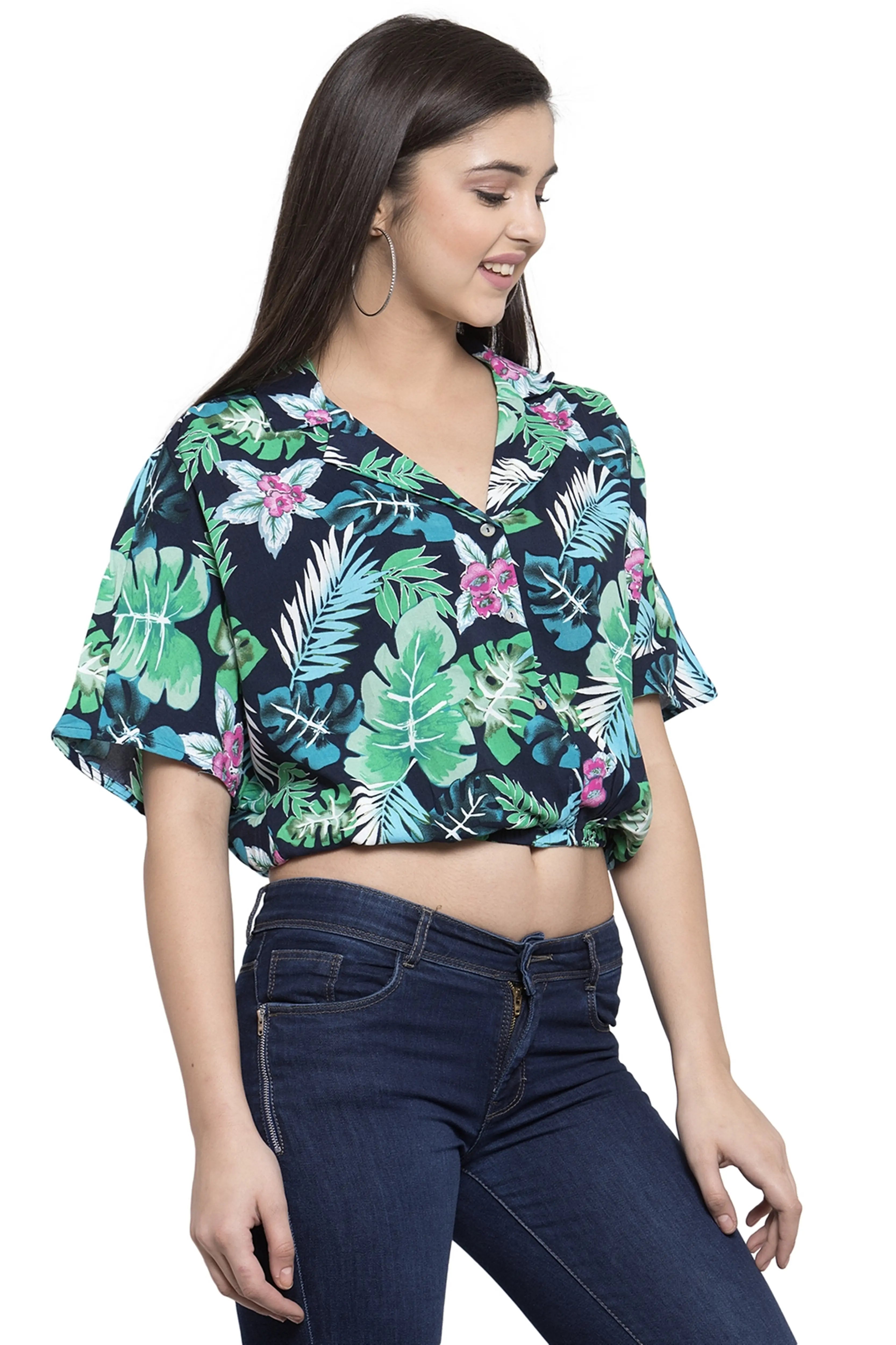 Women Short Sleeve Blouson Tops - Global Republic