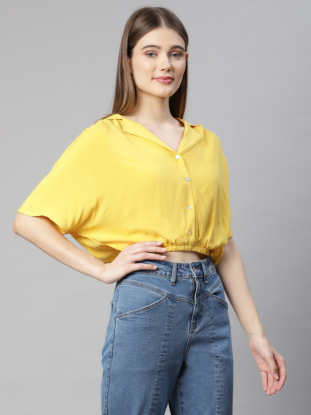 Women Short Sleeve Blouson Tops - Global Republic