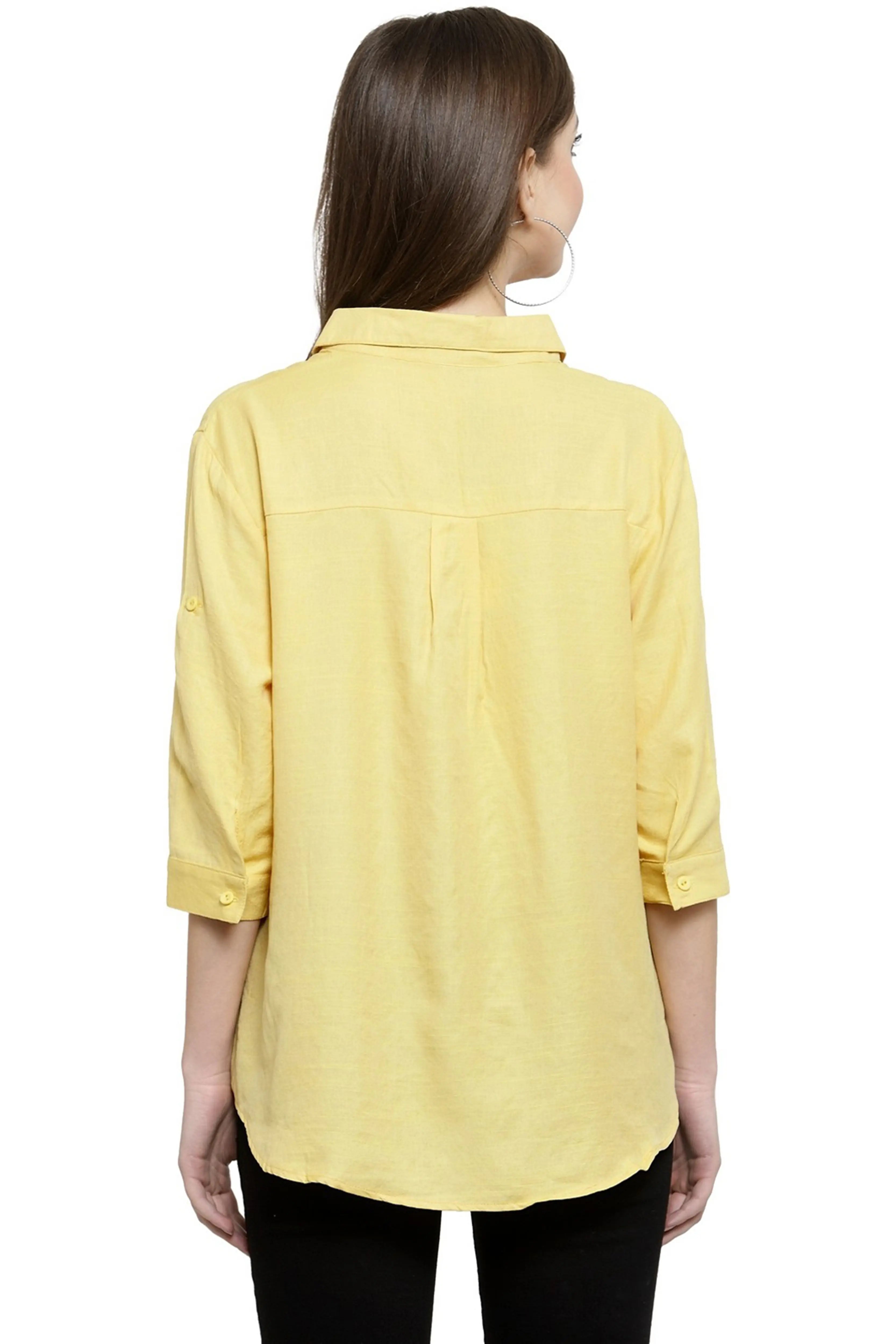 women pink solid cotton shirt