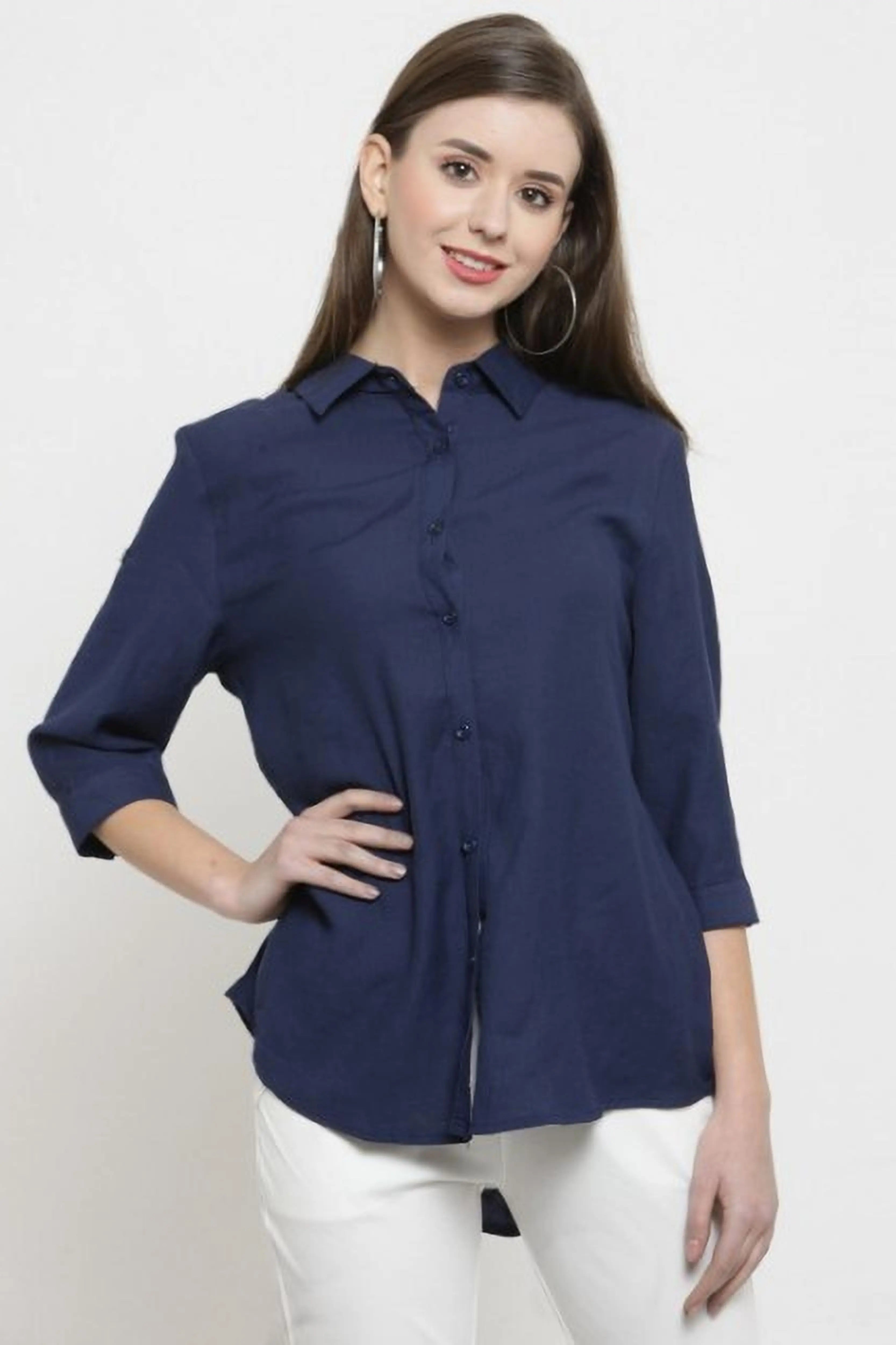 ladies collared round shirt