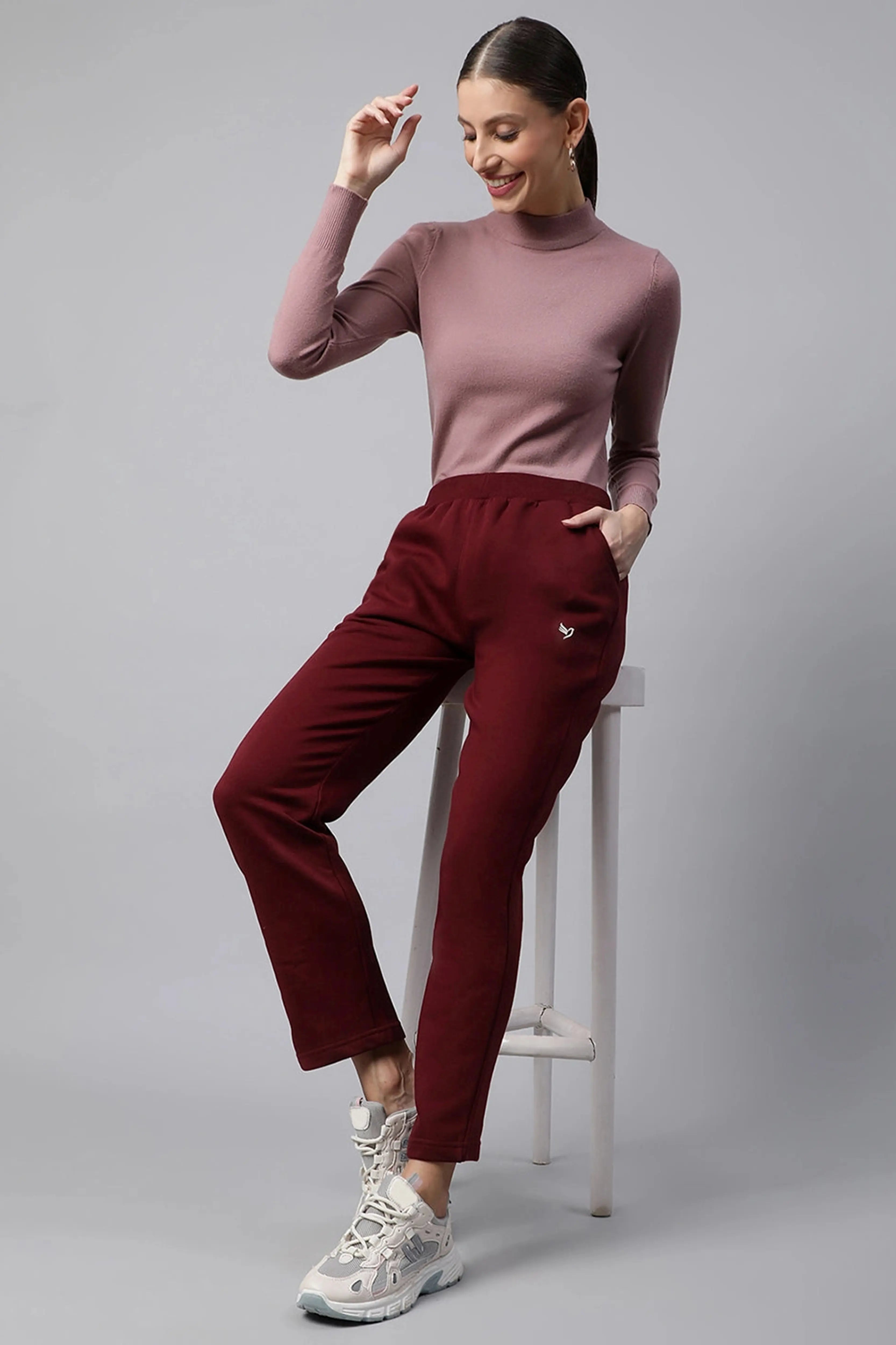 Wine Track Pants With Pockets