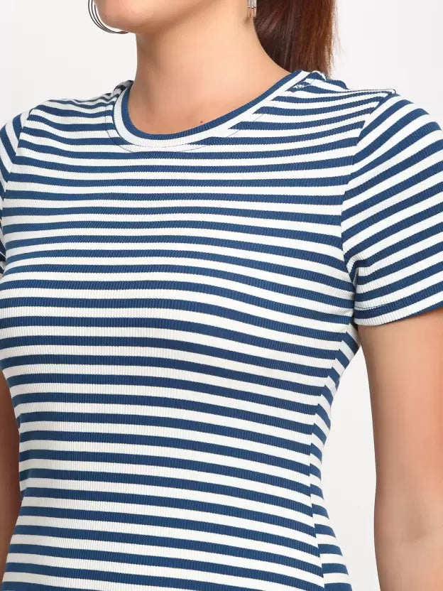 Striped Slim Fit Bodycon Dress - Global Republic