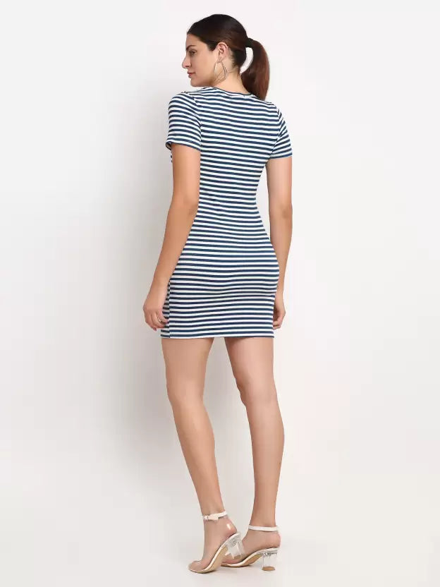 Striped Slim Fit Bodycon Dress - Global Republic