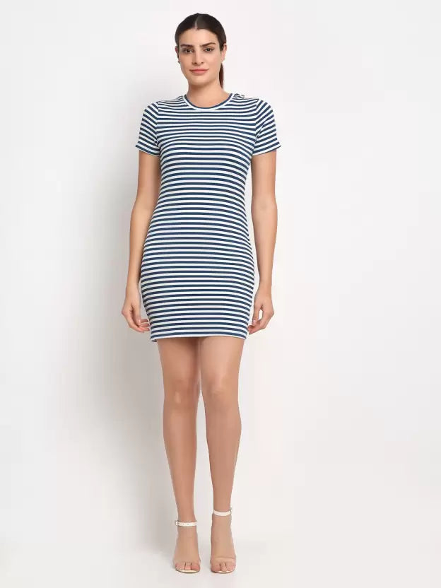 Striped Slim Fit Bodycon Dress - Global Republic