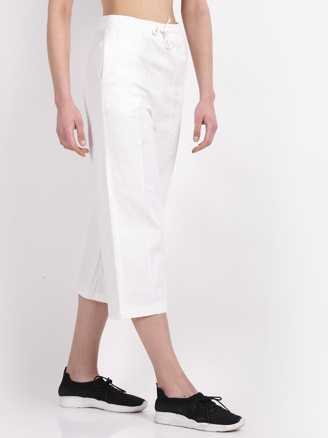 White Cotton Linen Lower - Global Republic