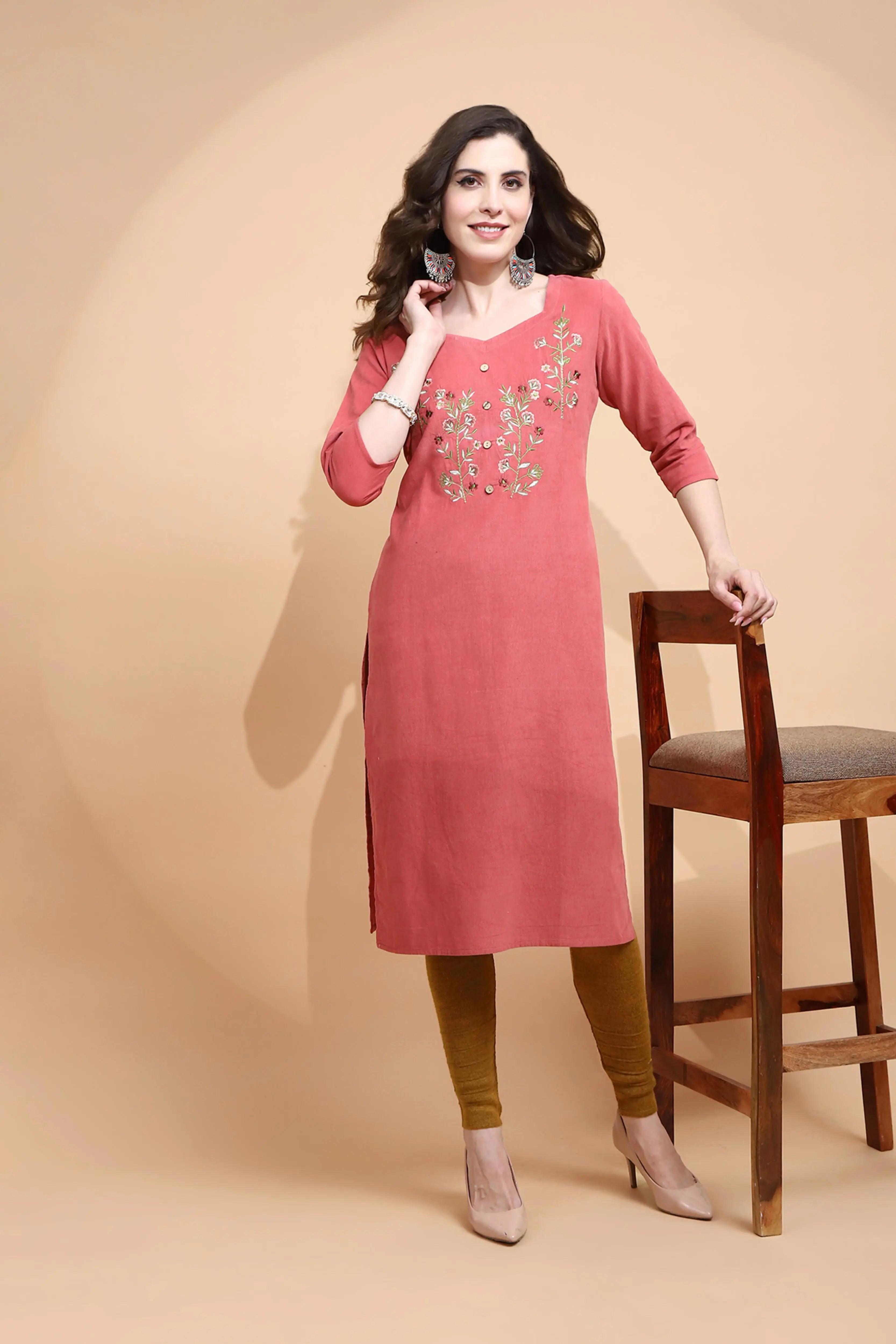 Mustard Woolen Blend Slim Fit Legging - Global Republic