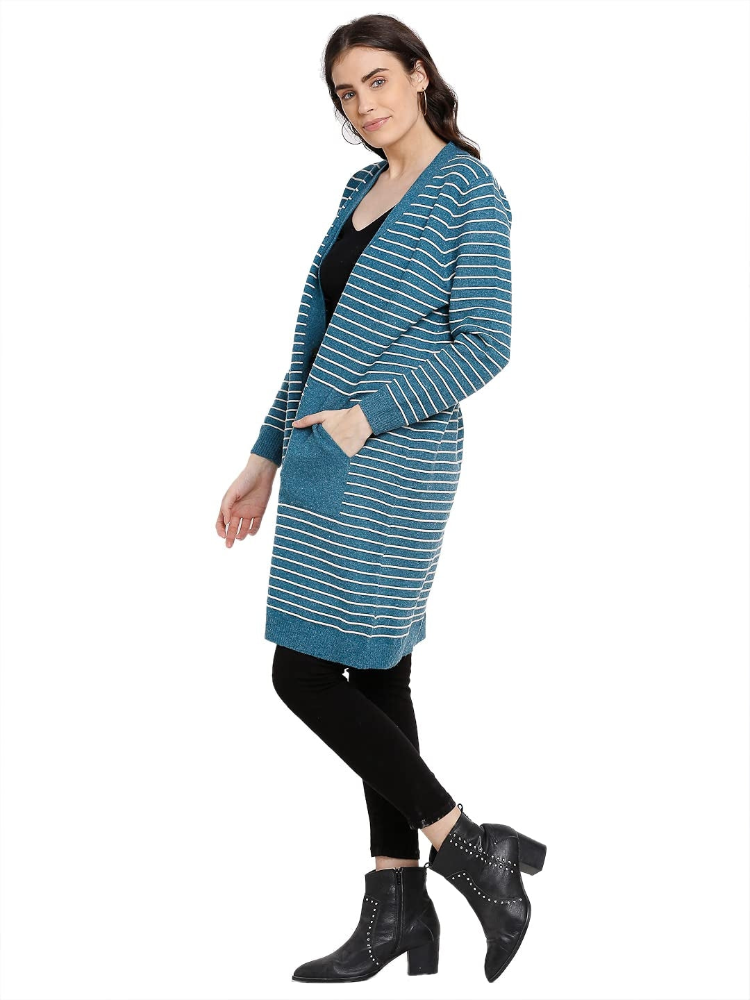 Turquoise Knitted Winter Shrug - Global Republic