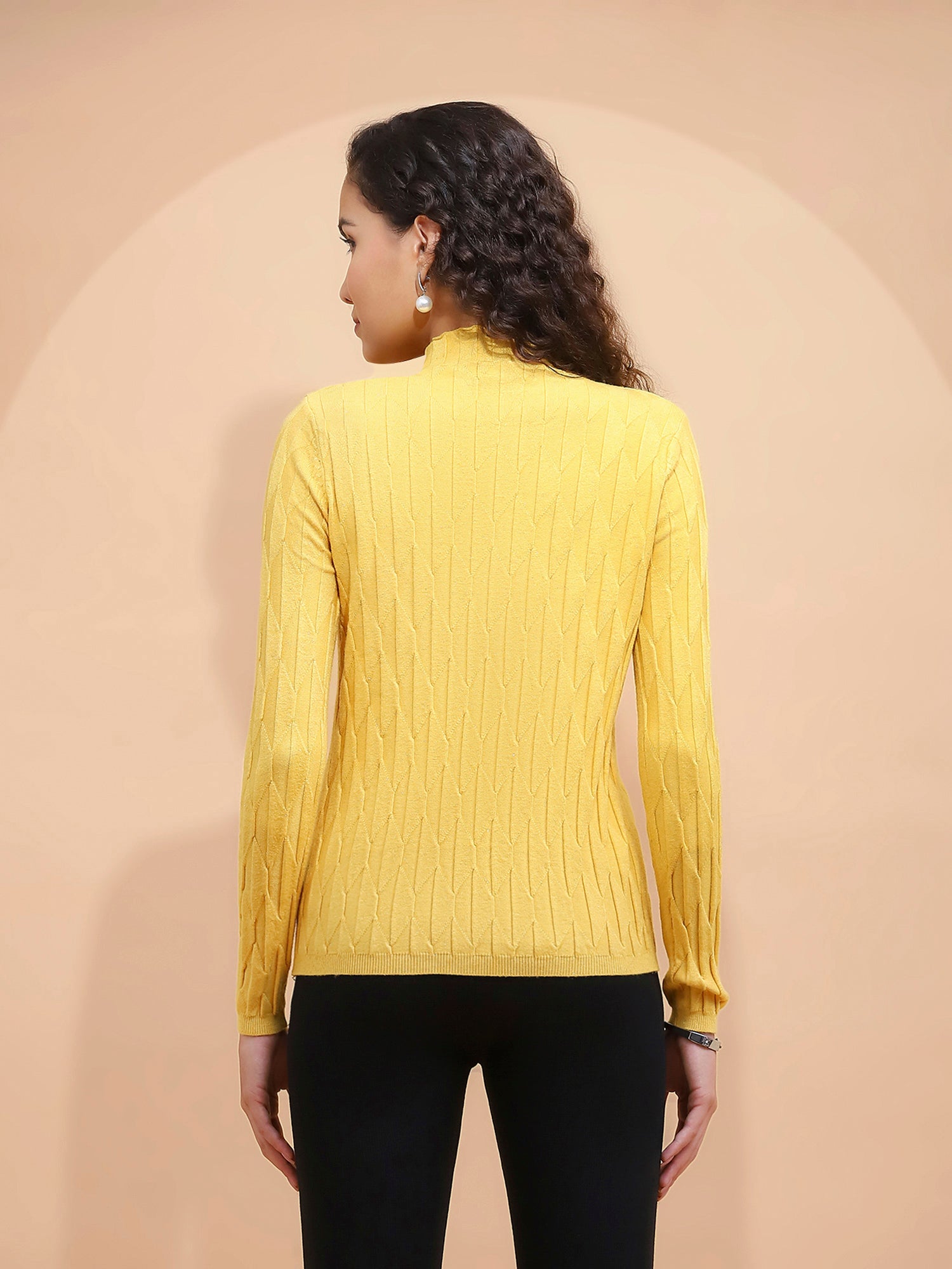 Mustard Slim Fit Skivvy Pullover - Global Republic