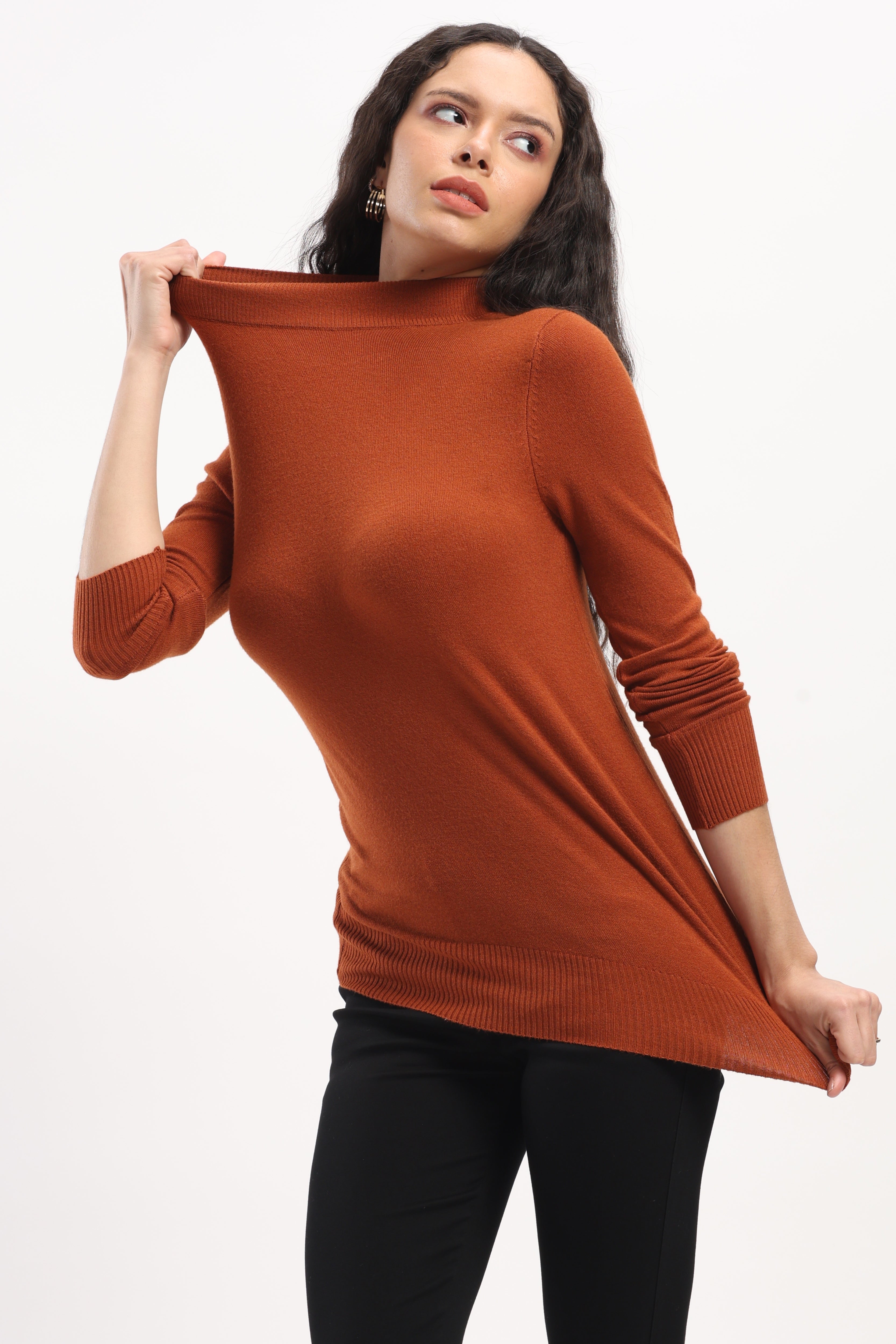 Rust Snug Fit Skivvy Pullover