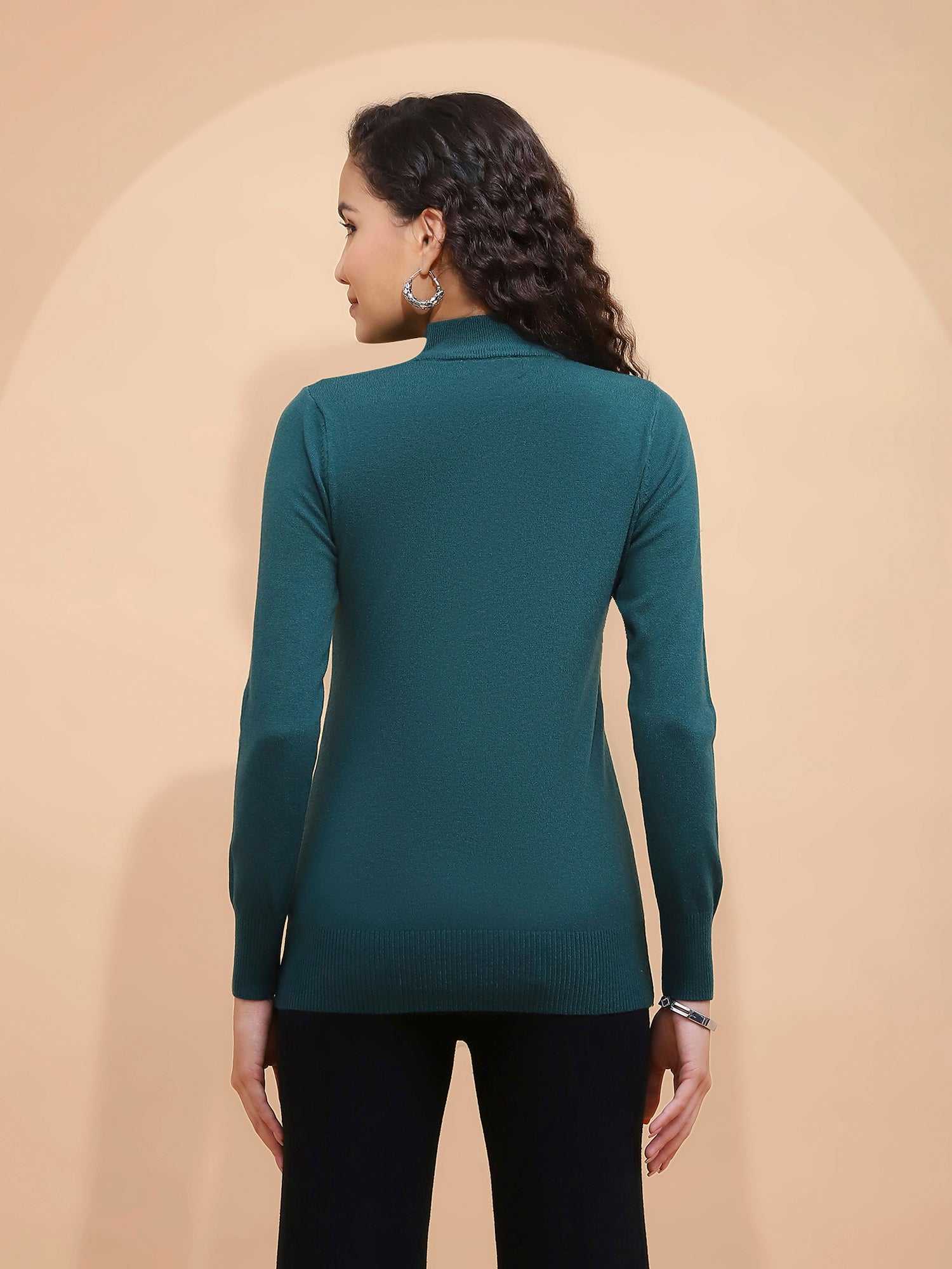 Bottle Green Turtle Neck Skivvy Top - Global Republic