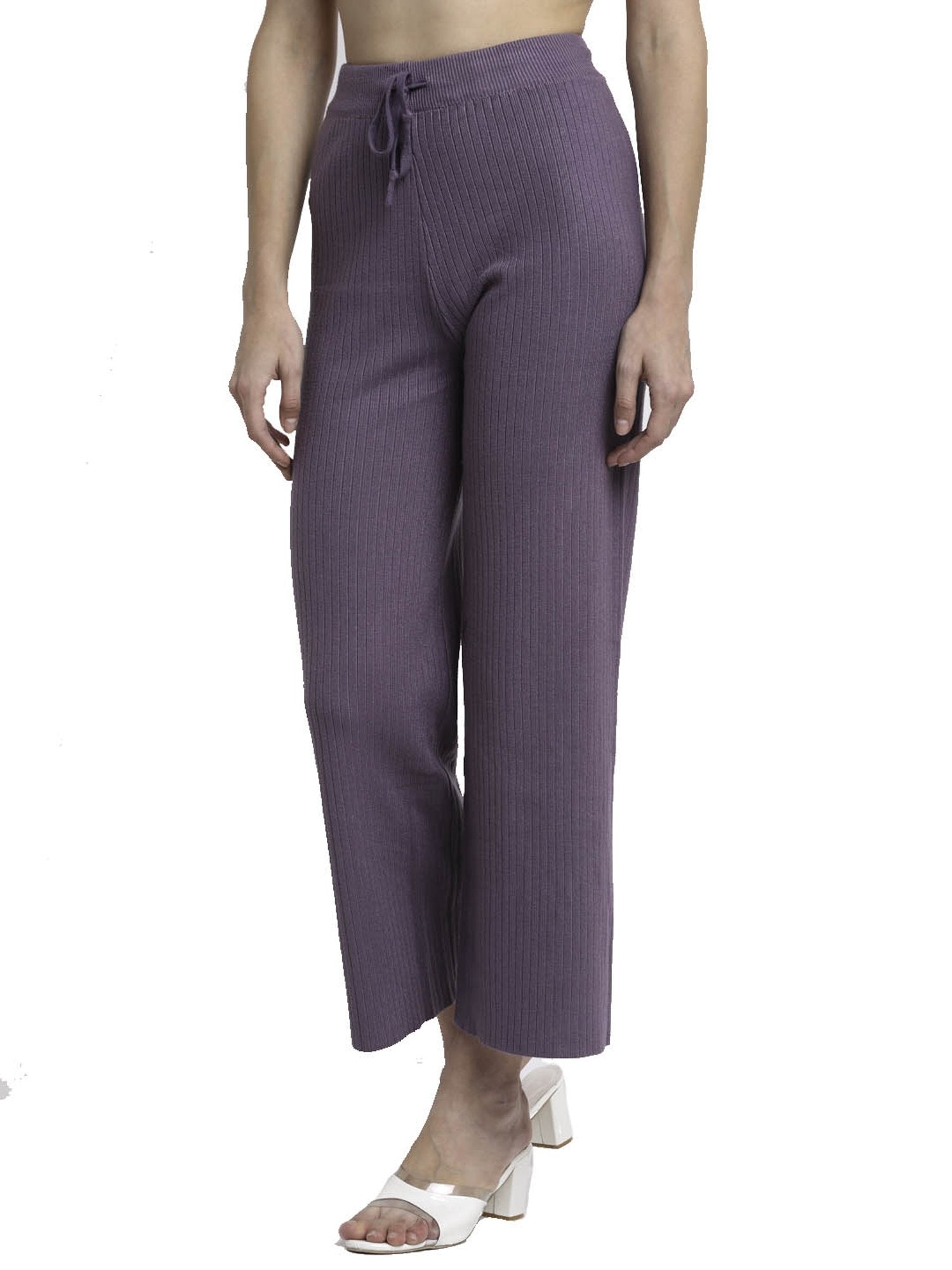 Purple Viscose Knitted Winter Lower - Global Republic