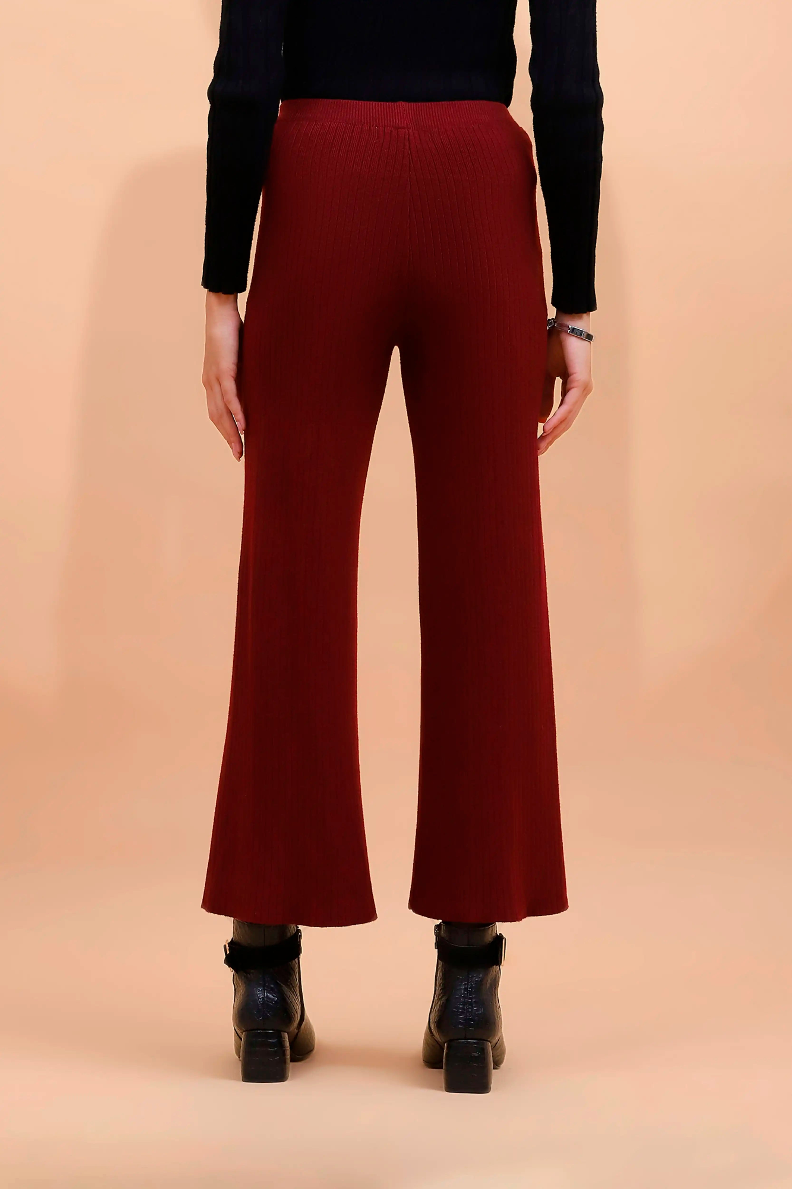 Wine Viscose Blend Solid Lower