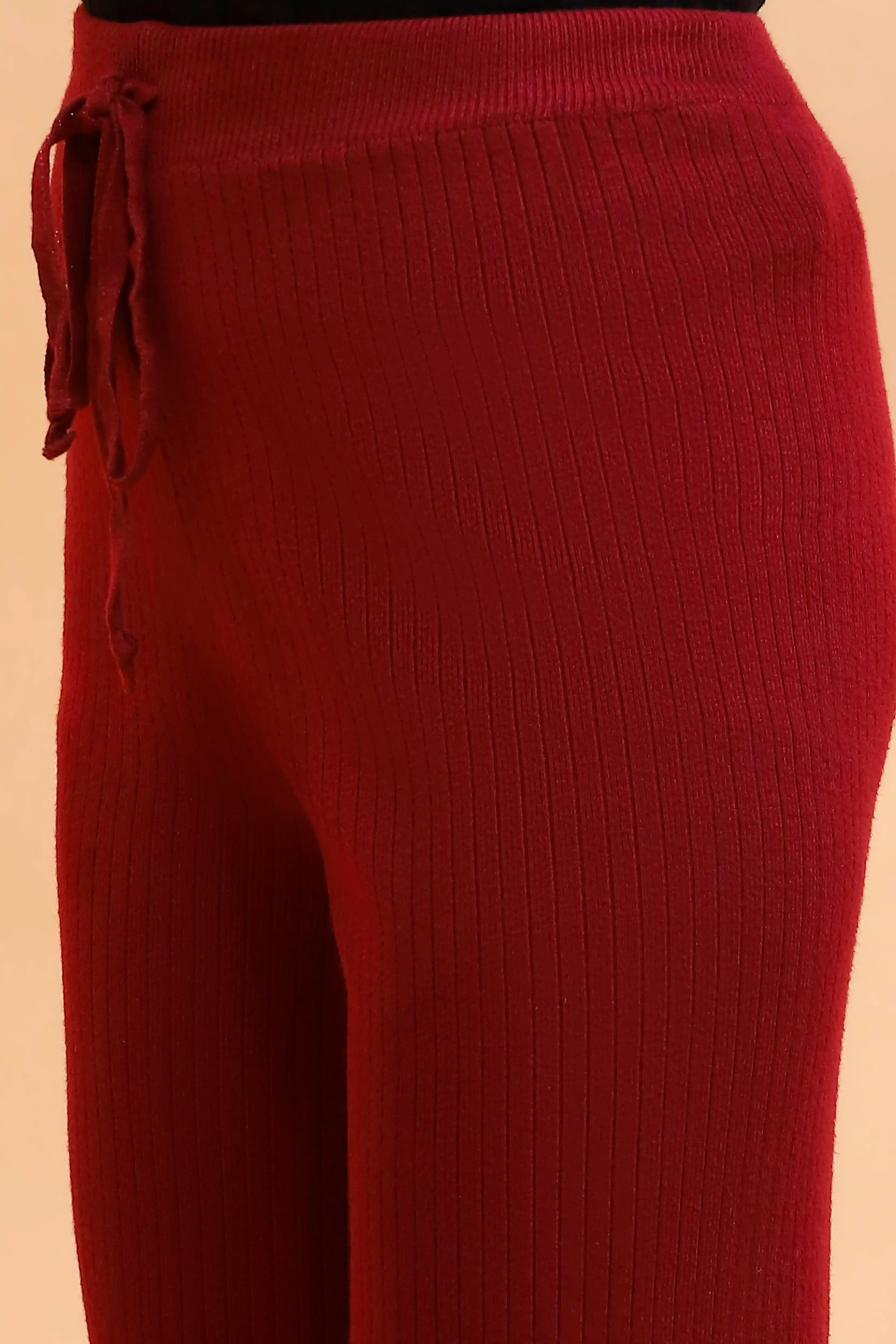 Wine Viscose Blend Solid Lower