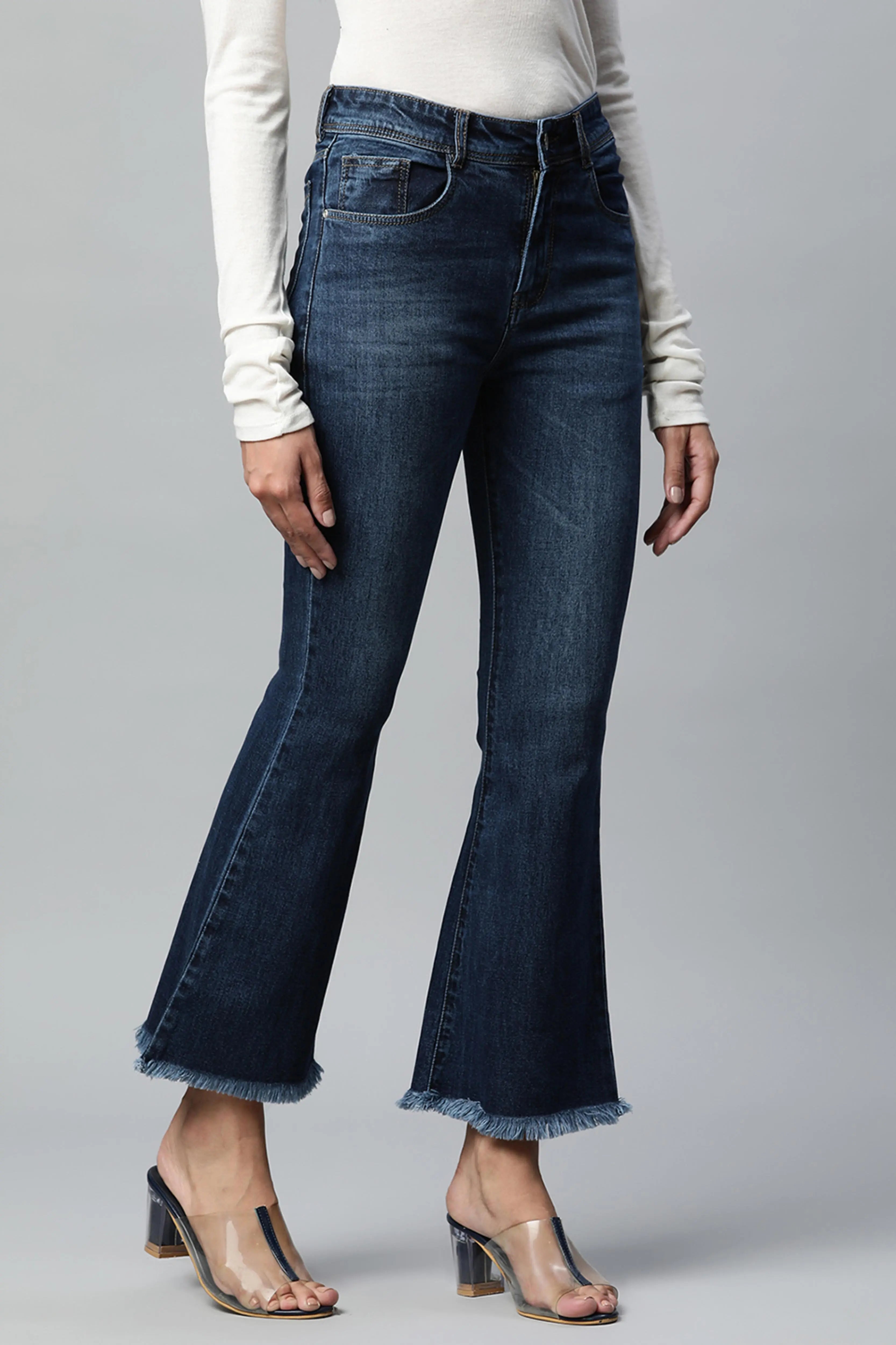 Blue Medium Washed Bootcut Jeans - Global Republic